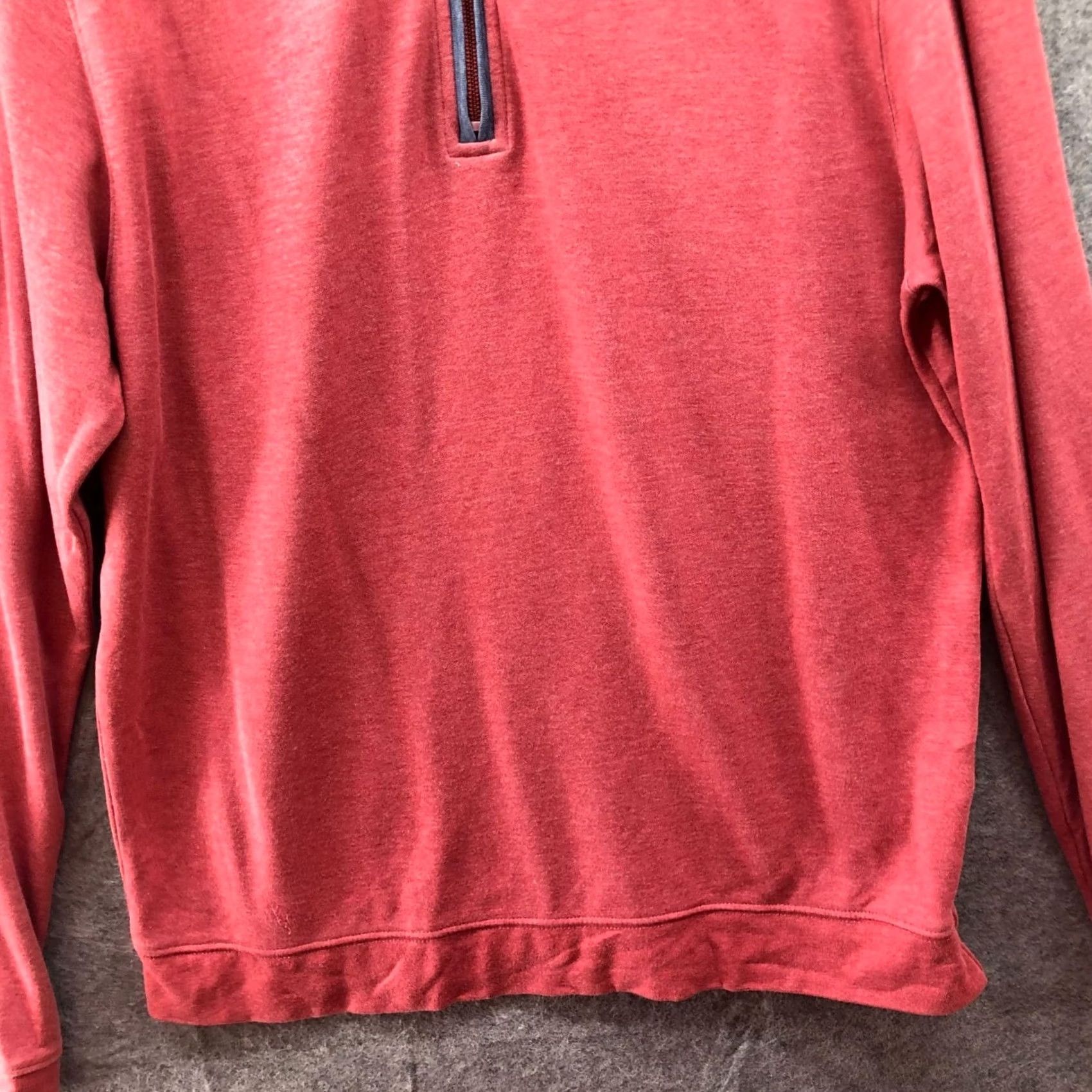 johnnie-O Johnnie-O 1/4 Zip Sweatshirt Mens M Ginger/Red Pullover Lightweight Modal Blend Shirt Size US M / EU 48-50 / 2 - 4 Thumbnail
