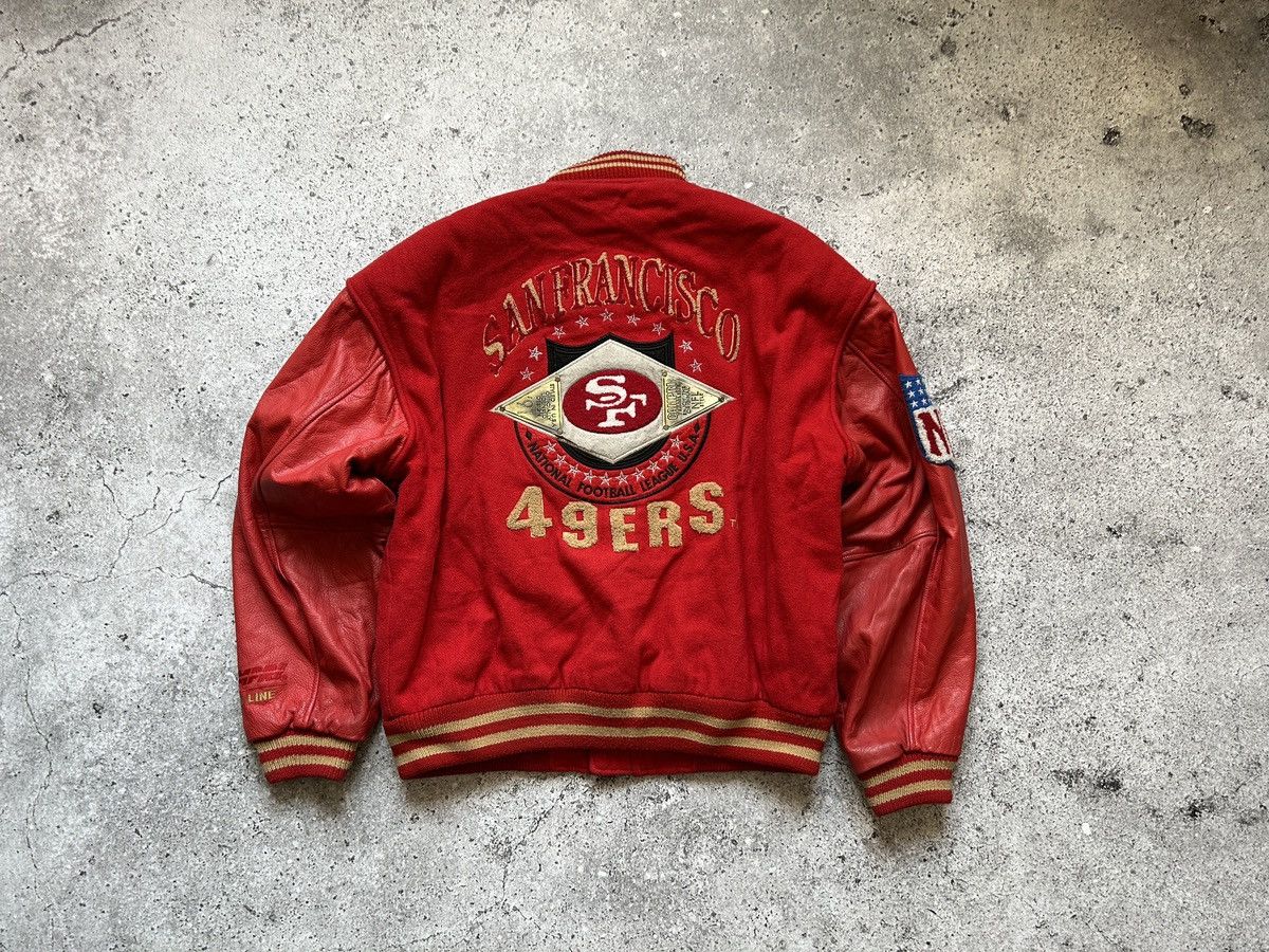 49ers vintage varsity leather and wool jacket
