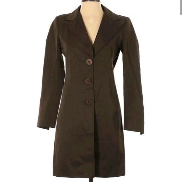 Elie Tahari Tahari Equestrian Jacket Sz XS Brown Large Button Textured T Size XS / US 0-2 / IT 36-38 - 1 Thumbnail
