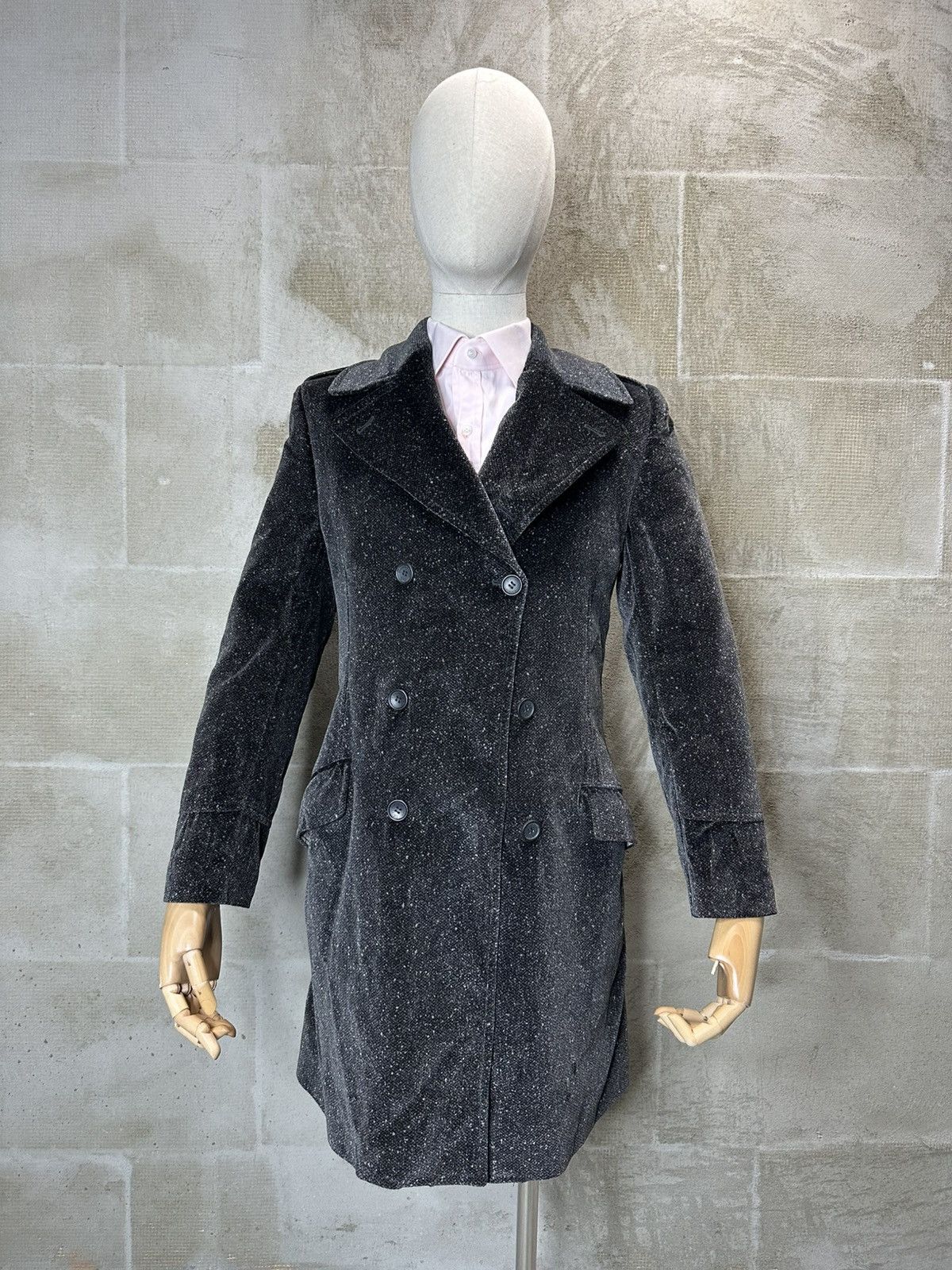 Dolce & Gabbana × Vintage Vintage Dolce & Gabbana Velour Wool Coat Size US M / EU 48-50 / 2 - 1 Thumbnail