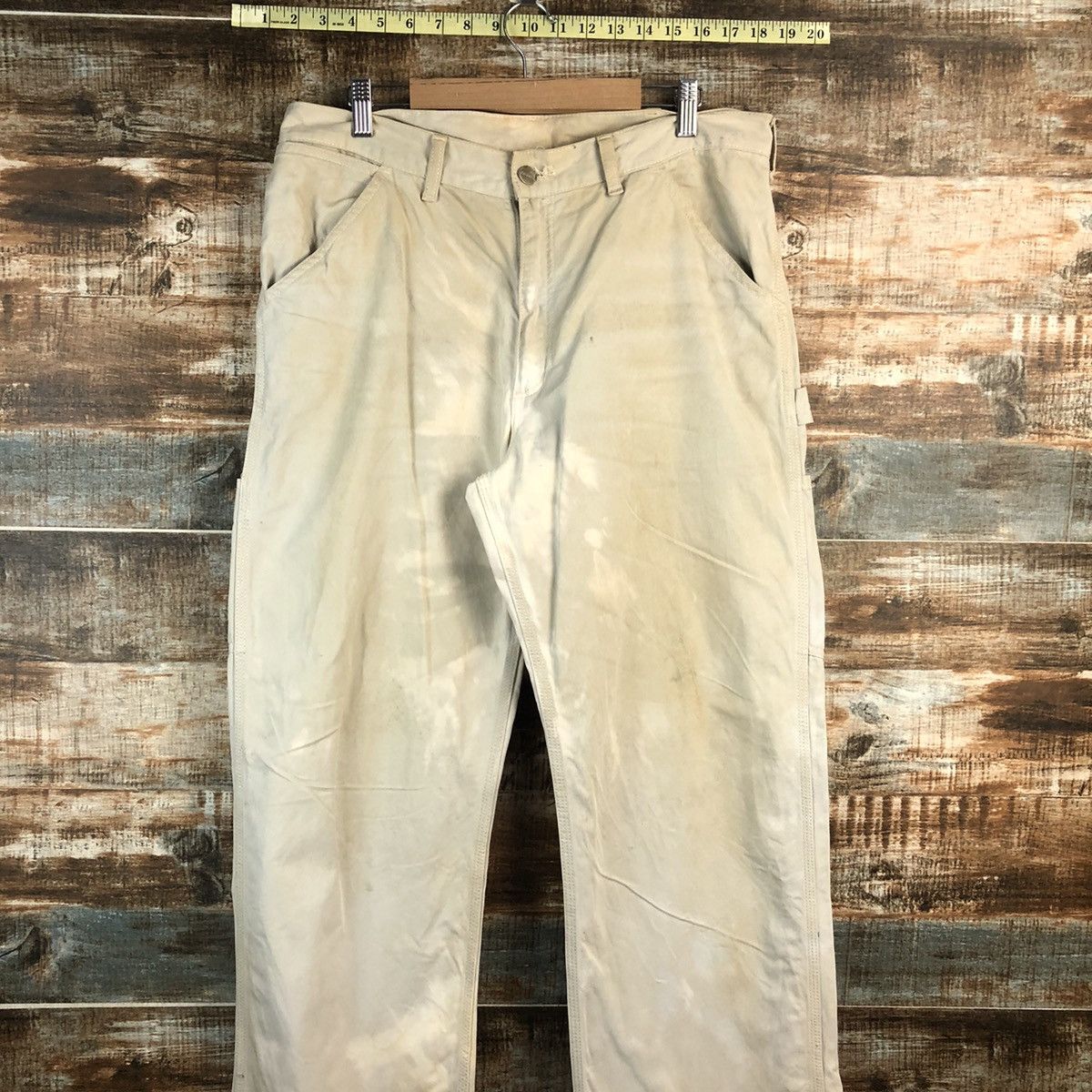 Carhartt Carhatt faded White dirty worker painter cargo Pants #A2588 Size US 33 - 11 Thumbnail