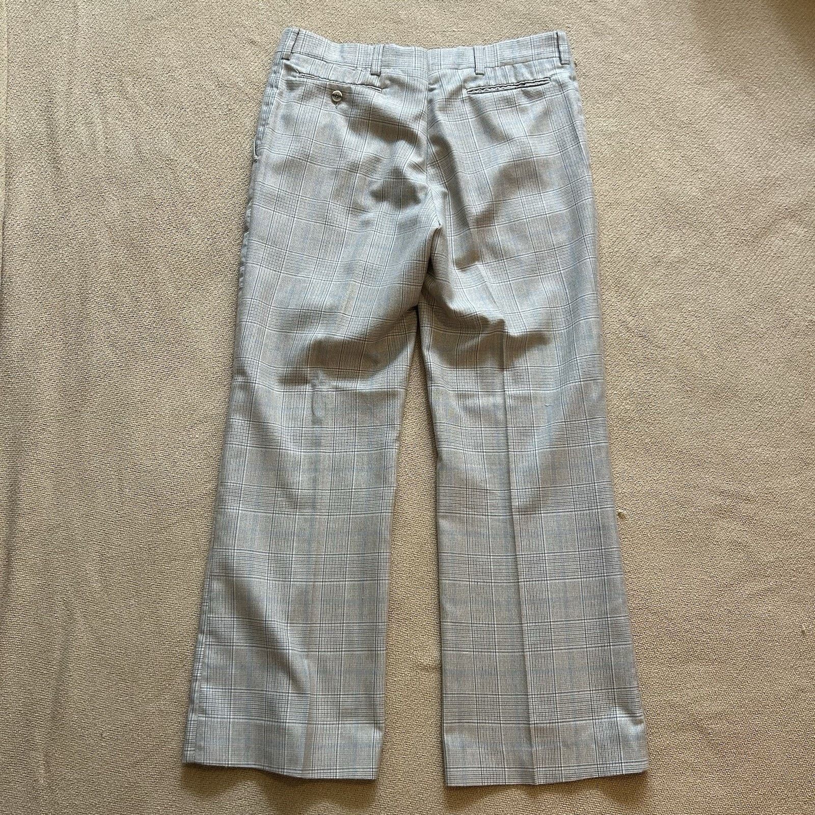 Vintage Vintage 70s Plaid Flare Pleated Disco Trousers Pants 32x29 Size US 32 / EU 48 - 3 Thumbnail