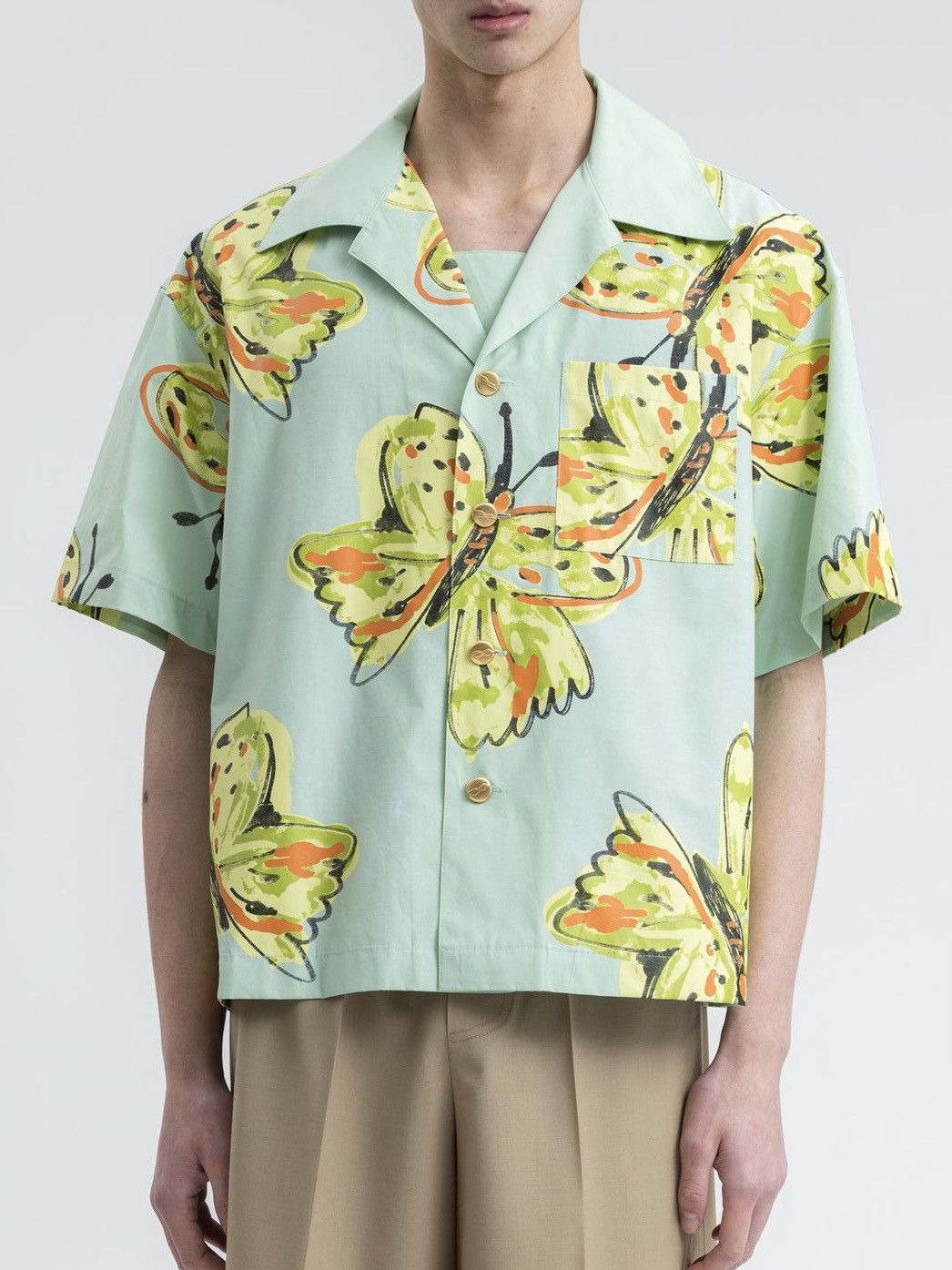 WE11DONE WE11DONE Mint Scribble Butterfly Short Sleeve Shirt Size US S / EU 44-46 / 1 - 1 Thumbnail