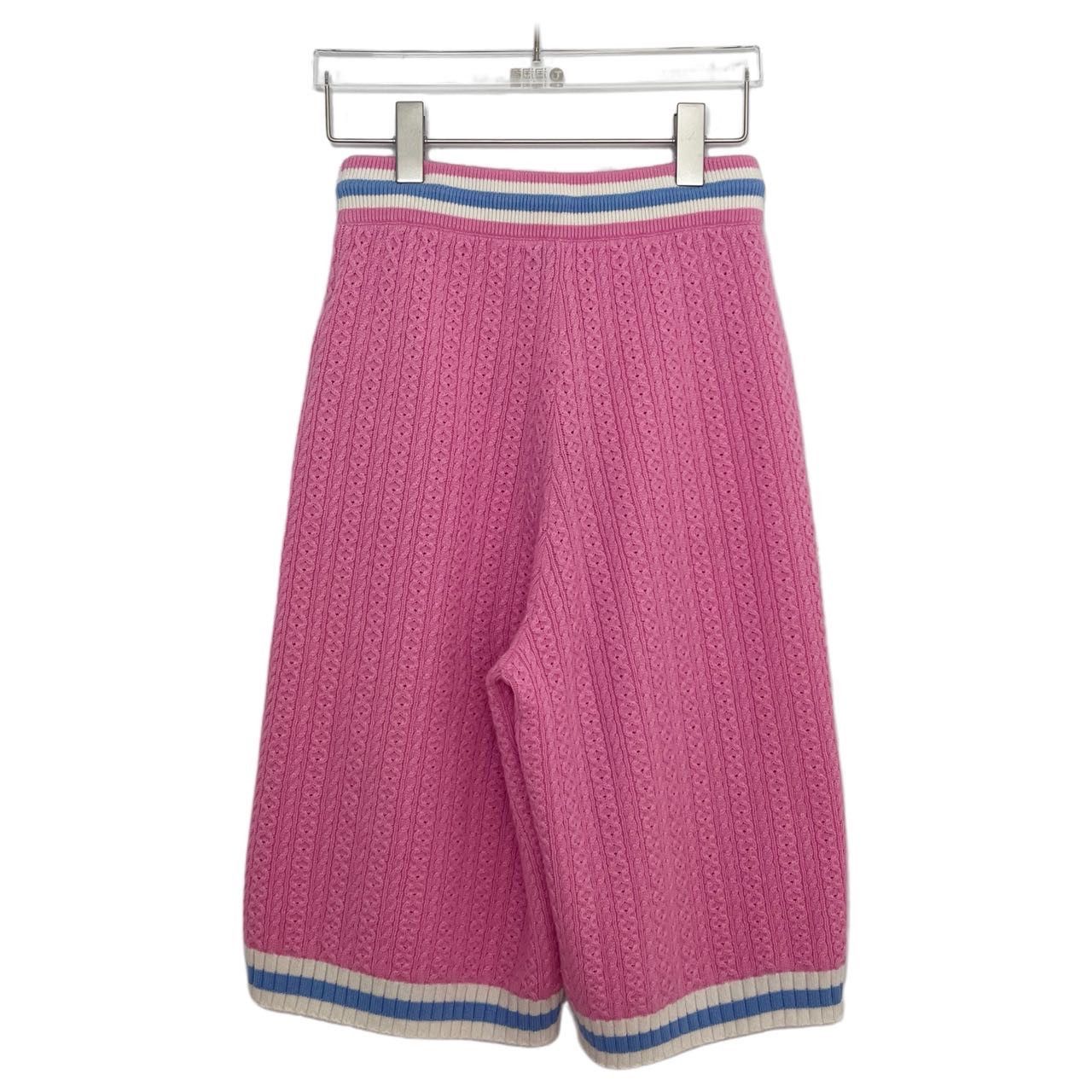 Chanel Chanel Striped Trim Knitted Straight Casual Shorts K26WX Size 25" / US 0 / IT 36 - 2 Thumbnail