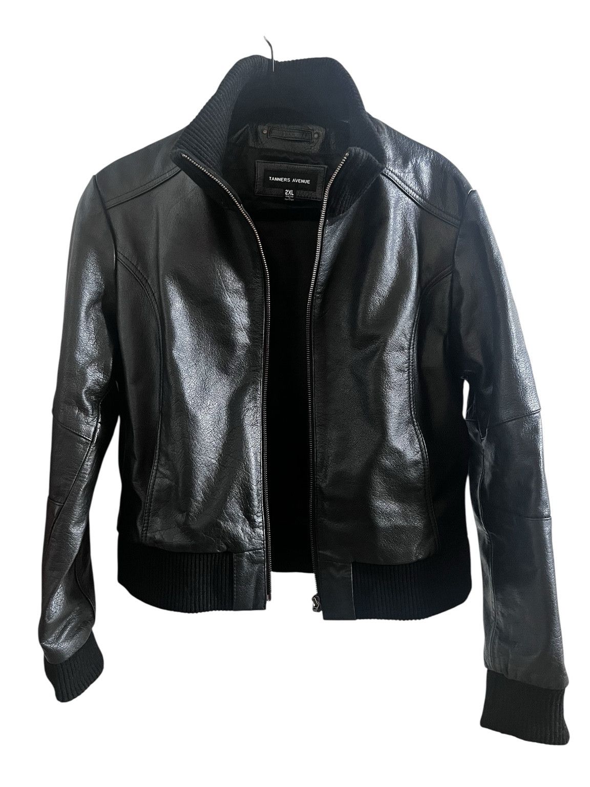Black Leather Bomber Jacket