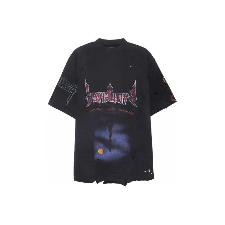 Balenciaga Balenciaga Black Graphic Short Sleeve T-Shirt Size US M / EU 48-50 / 2 - 1 Thumbnail