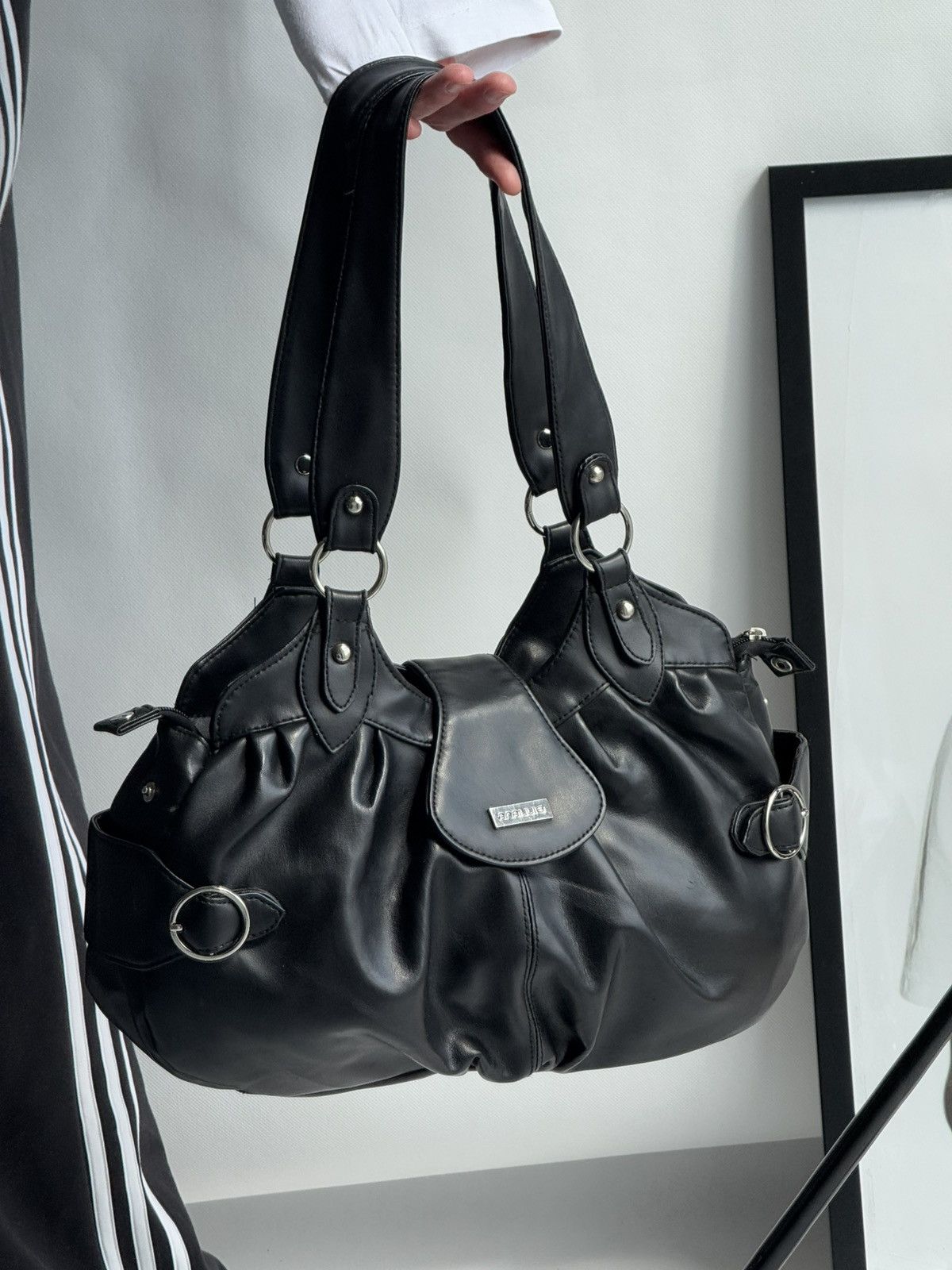 バッグ y2k DIESEL Grunge denim leather 2way bag Y2K DIESEL Grunge denim leather 2way bag Vintage Y2K Leather