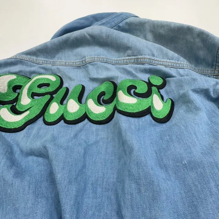 Gucci Gucci Gucci Short Sleeve Denim Shirt with Pocket -2506 Size US M / EU 48-50 / 2 - 5 Thumbnail