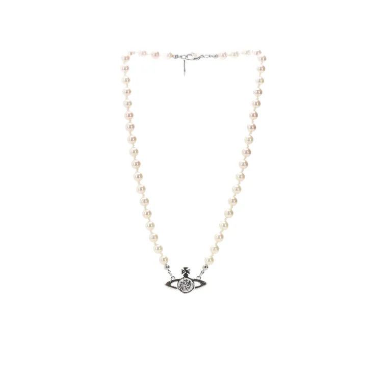 Vivienne Westwood Vivienne Westwood Elegant Pearl Necklace with Charm 0079 Size ONE SIZE - 1 Thumbnail