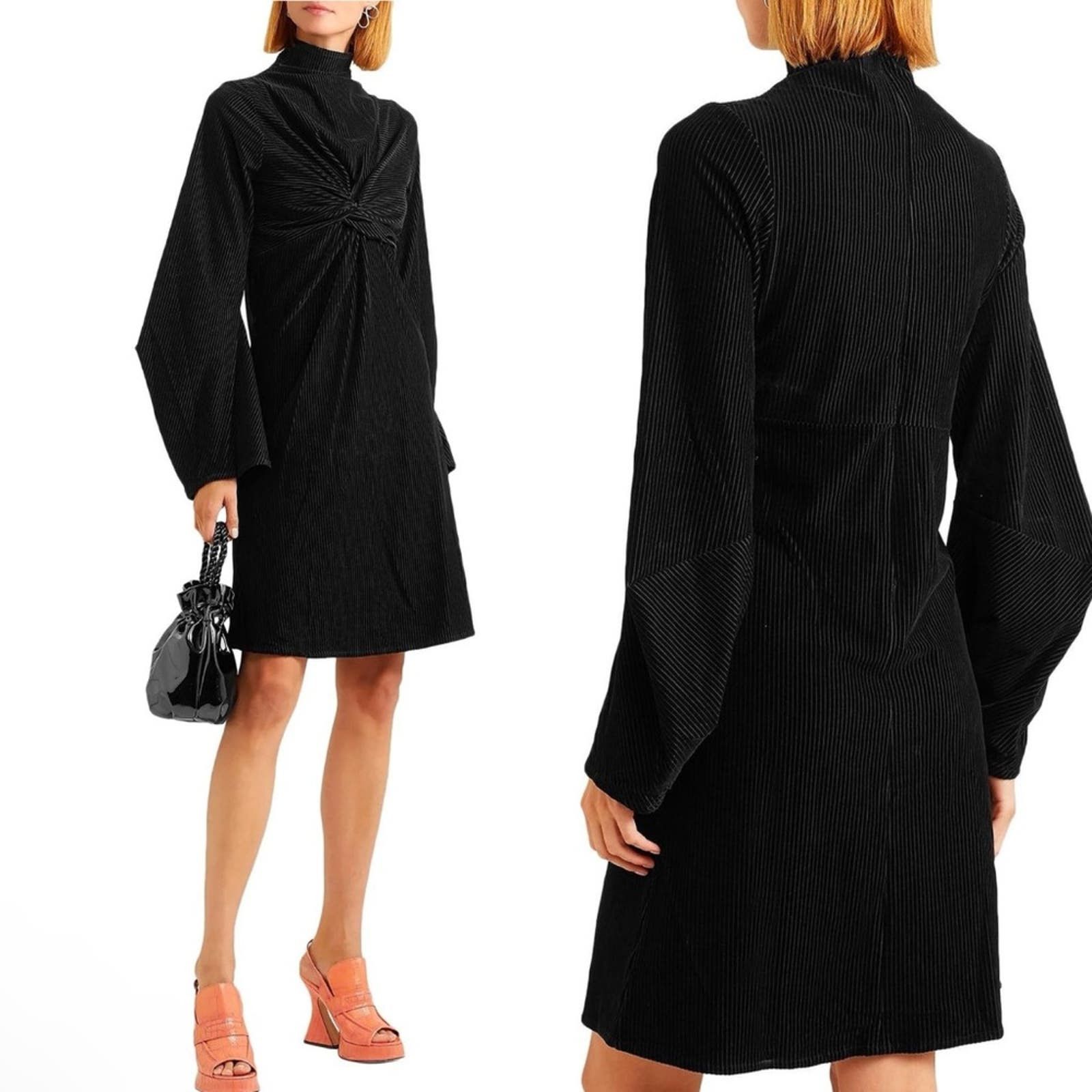 image of Sid Neigum Archival Twisted Velvet Dress In Black Size 6, Women's