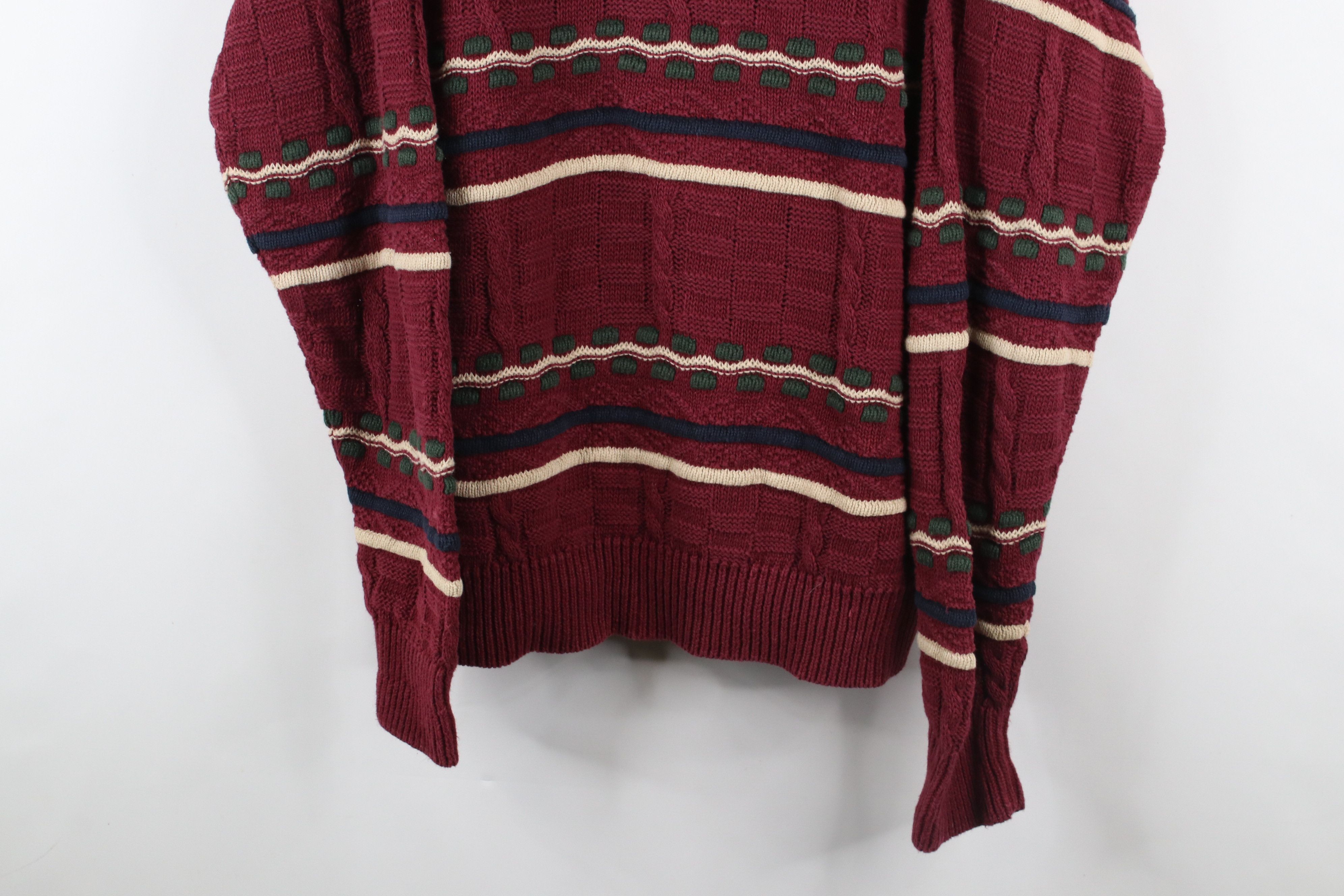 Vintage Vintage 90s Streetwear Textured Cable Knit Dad Sweater Size US L / EU 52-54 / 3 - 3 Thumbnail