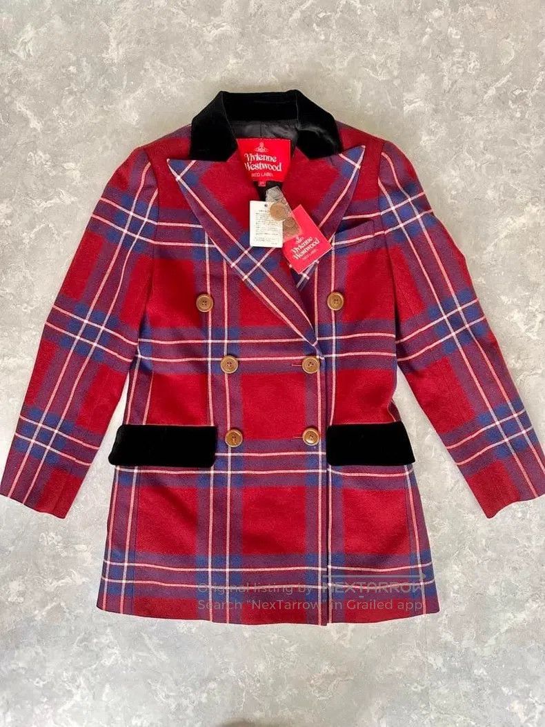Vivienne Westwood Vivienne Westwood Red Plaid Suit Jacket Size S / US 4 / IT 40 - 1 Thumbnail