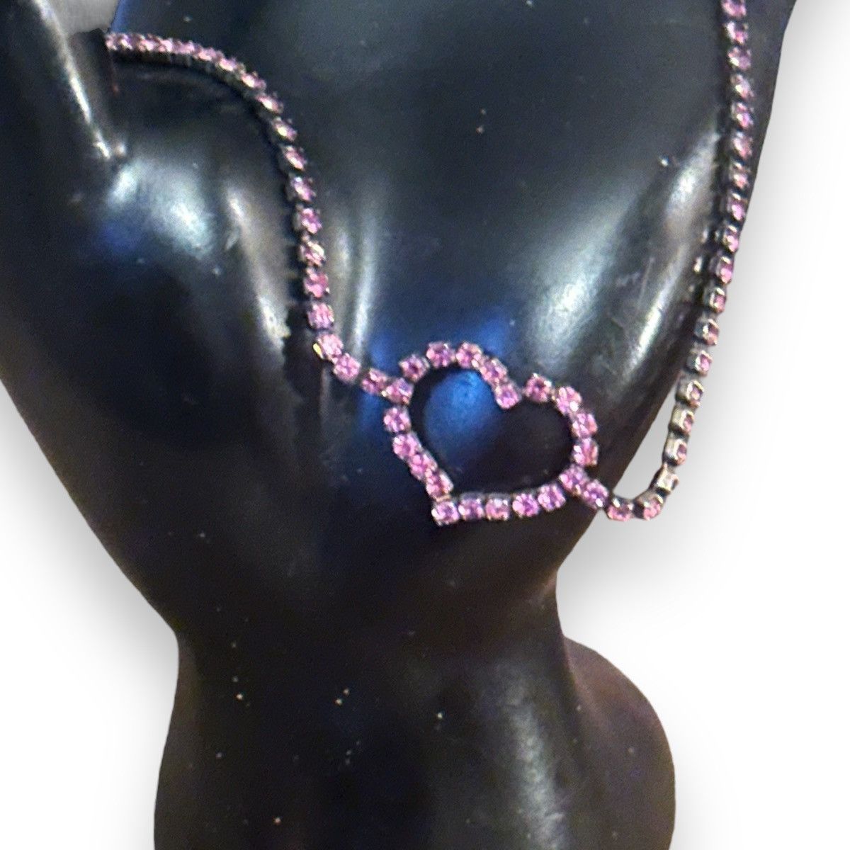 Vintage Vintage pink heart tennis anklet Size ONE SIZE - 2 Thumbnail