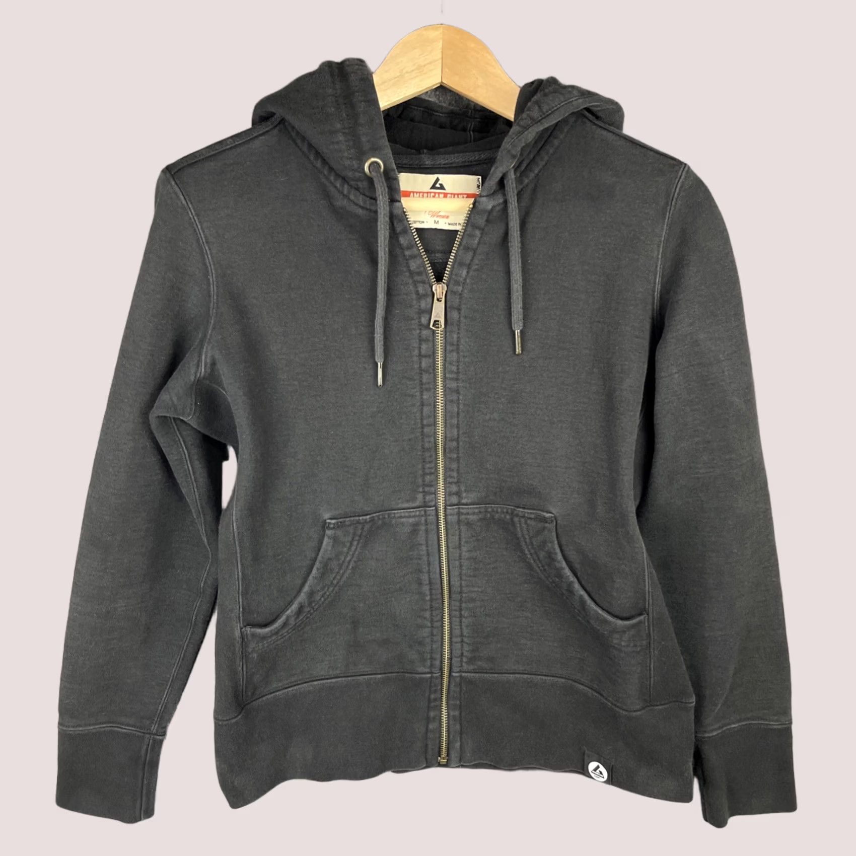 Vintage American Giant Hoodie Womens Medium Black Heavyweight Zip Up Made In USA Size M / US 6-8 / IT 42-44 - 1 Thumbnail