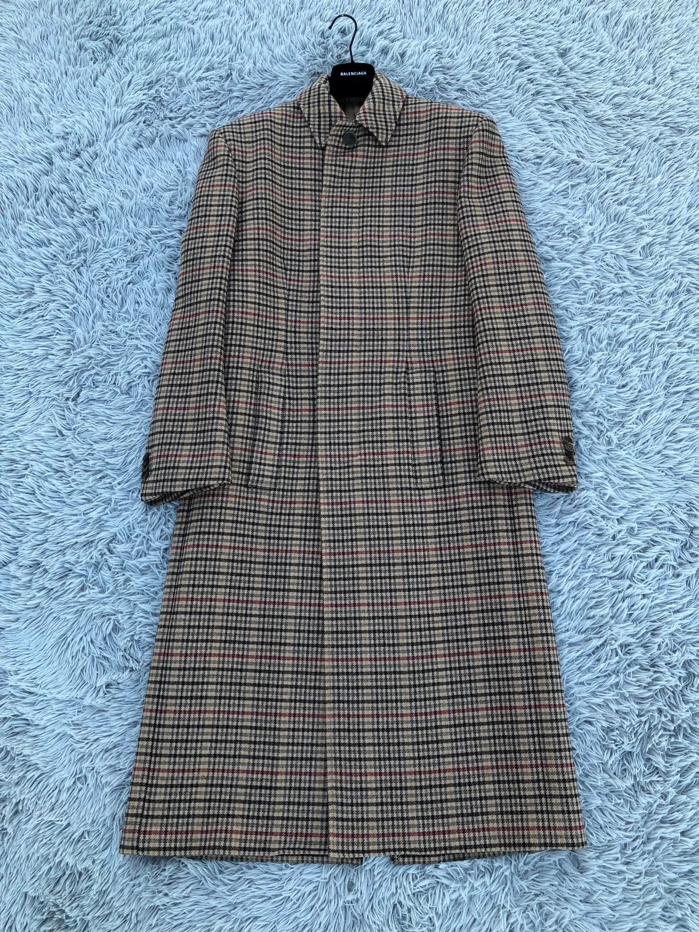 Balenciaga Balenciaga 17FW Houndstooth Wool Coat Size US S / EU 44-46 / 1 - 1 Thumbnail