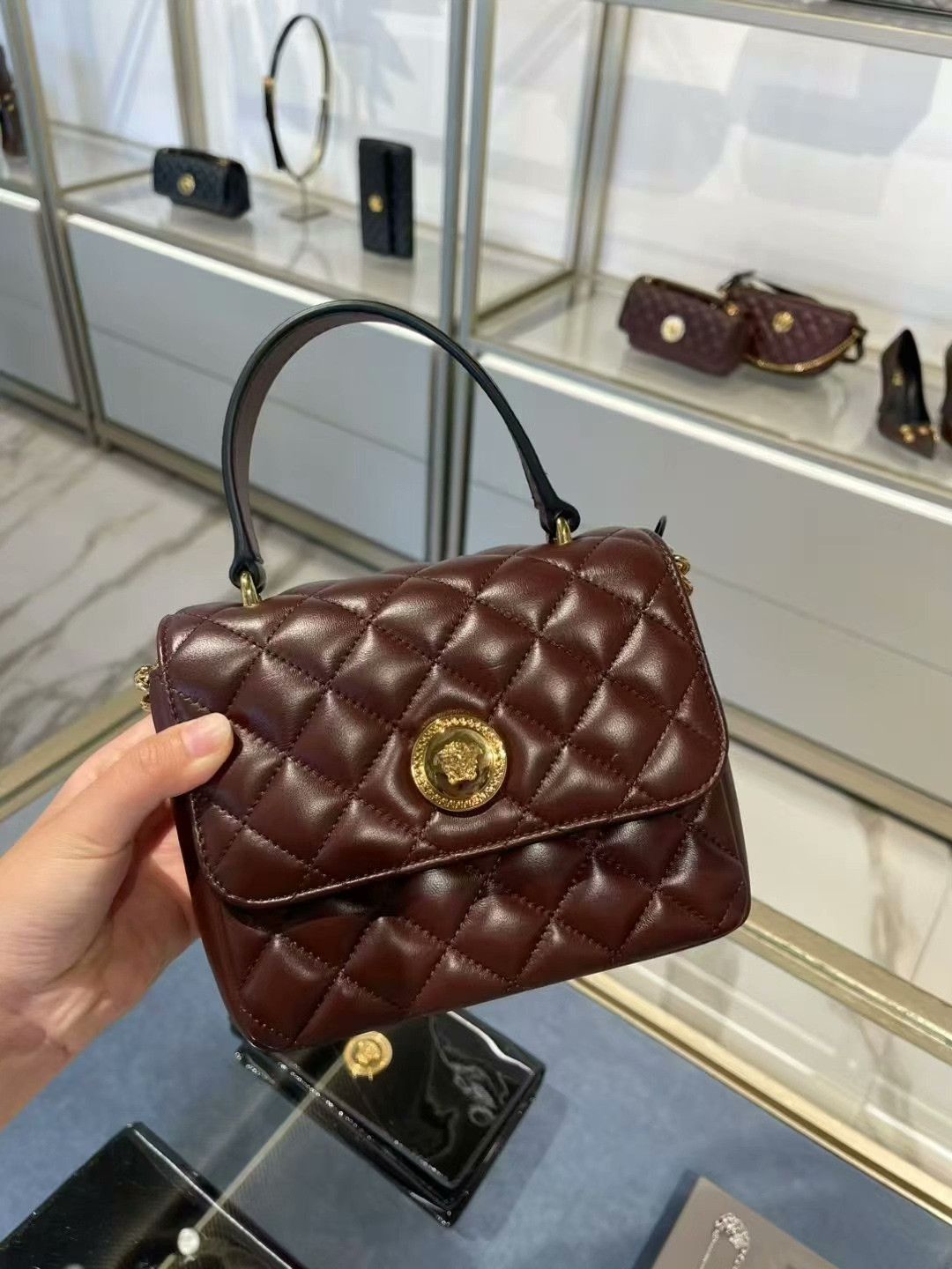 Versace Versace Medusa Wine Red Handbag Size ONE SIZE - 1 Thumbnail