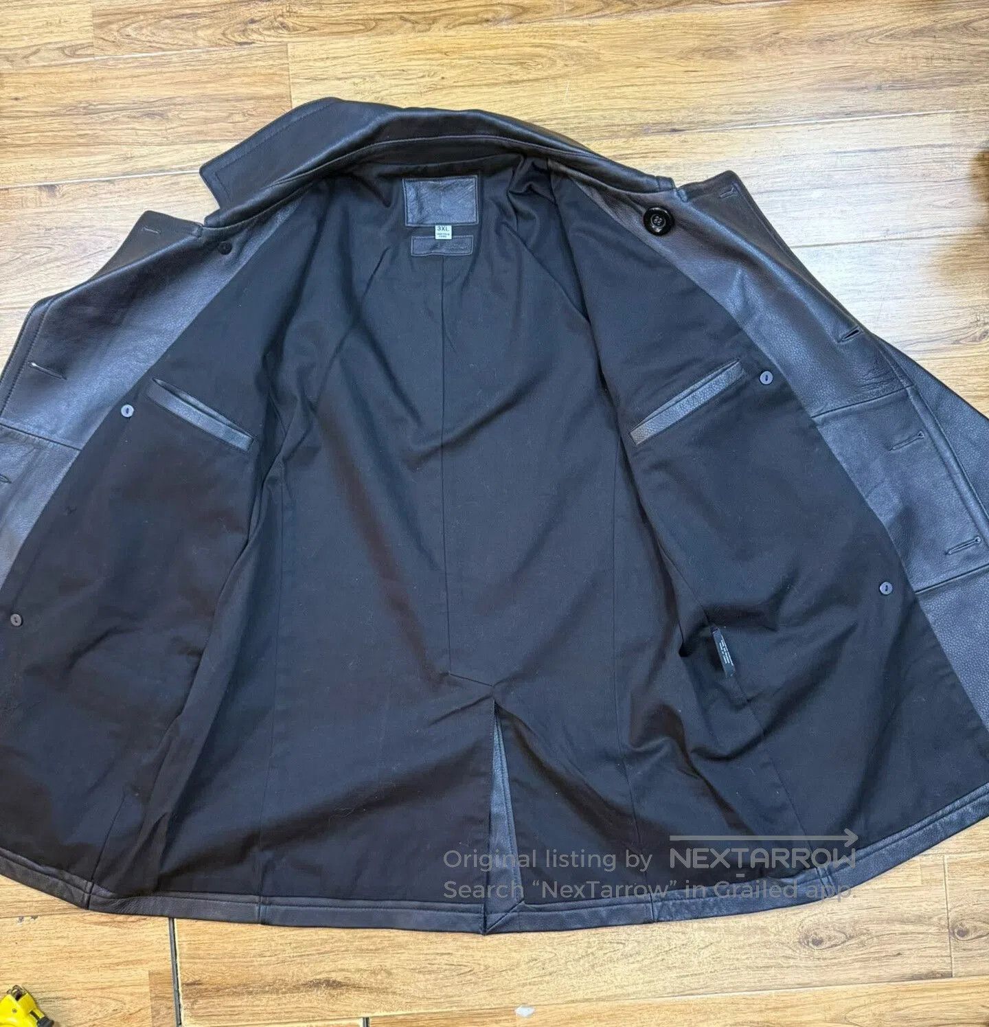 VINNY's Vintage Double-Breasted Leather Coat. Size US XXL / EU 58 / 5 - 3 Thumbnail
