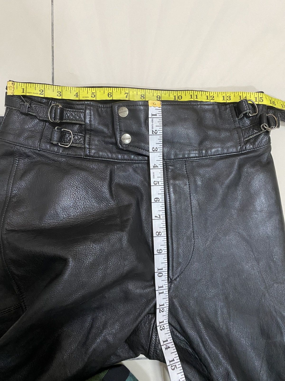 Japanese Brand × Leather × Vintage 90s VTG KUSHITANI HAMAMATSU LEATHER BIKER PANTS Size US 31 - 13 Thumbnail
