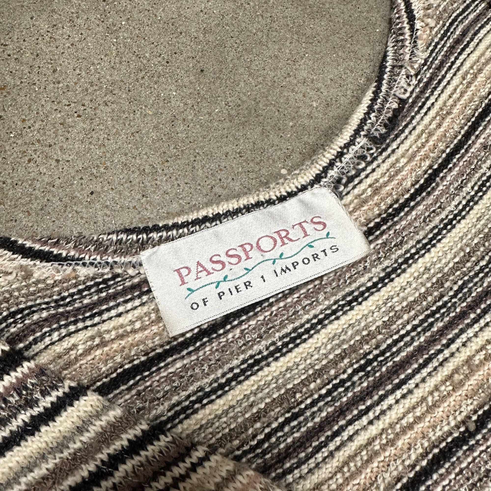 Vintage Vintage Unique Knit Striped Patterned Button Up Sweater Vest Size US L / EU 52-54 / 3 - 3 Thumbnail