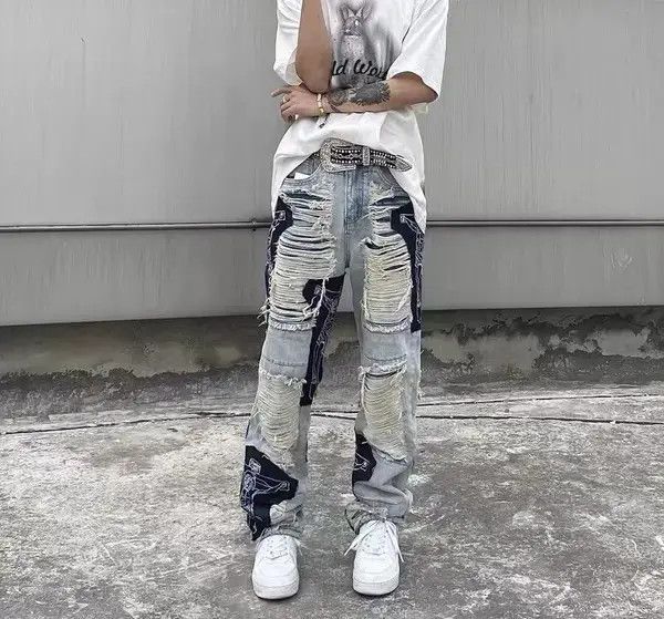 Japanese Brand VIBE Street hip hop grunge raw edge jeans Size US 32 / EU 48 - 5 Thumbnail