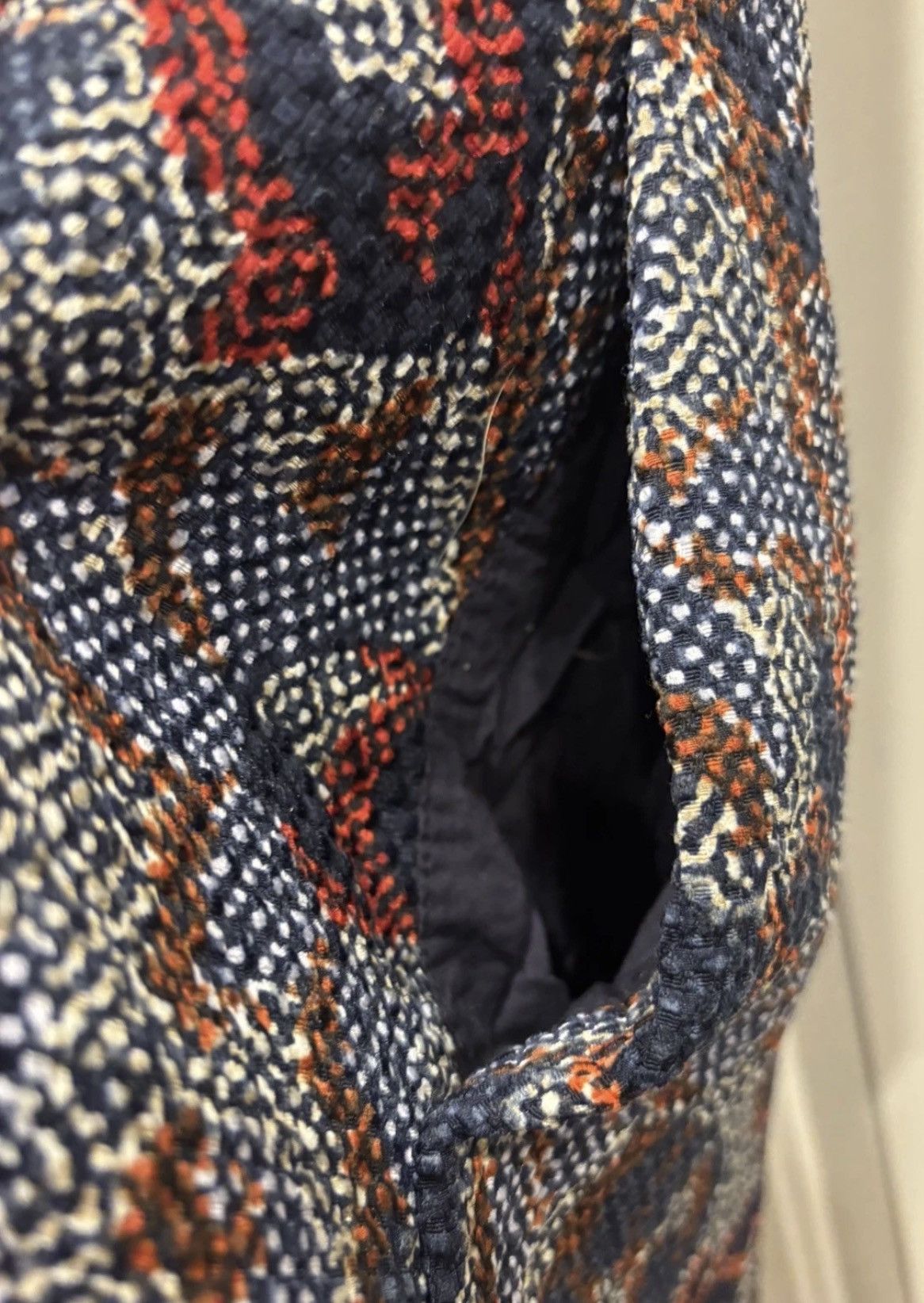 Tory Burch Tory Burch Dahlia Navy Pixelated Brocade Print Mini Dress Size XS / US 0-2 / IT 36-38 - 12 Thumbnail