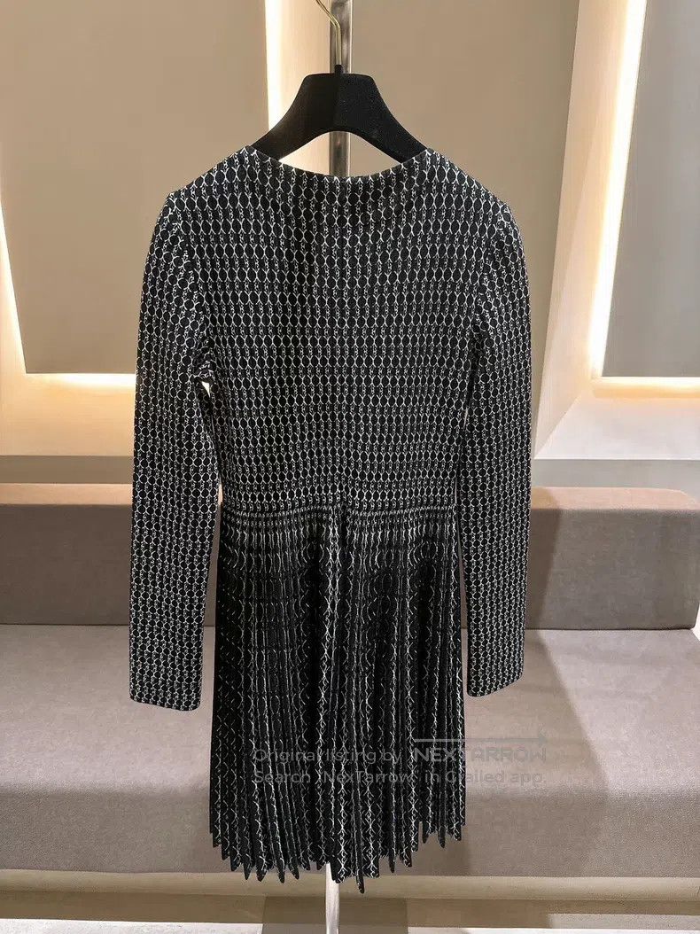Alaia Alaia Black and White Colorblock Jacquard Knit Dress with Size XS / US 0-2 / IT 36-38 - 2 Thumbnail