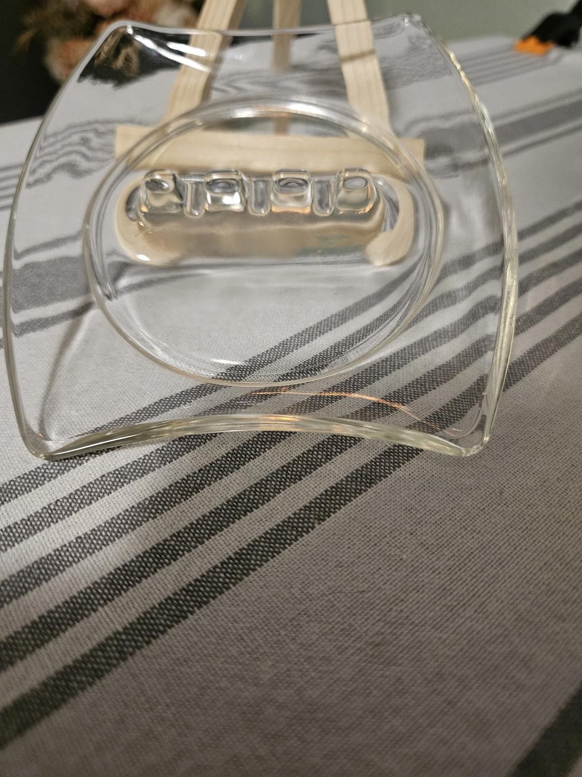 Designer Clear glass oblong ashtry, 4 spots Size ONE SIZE - 2 Thumbnail