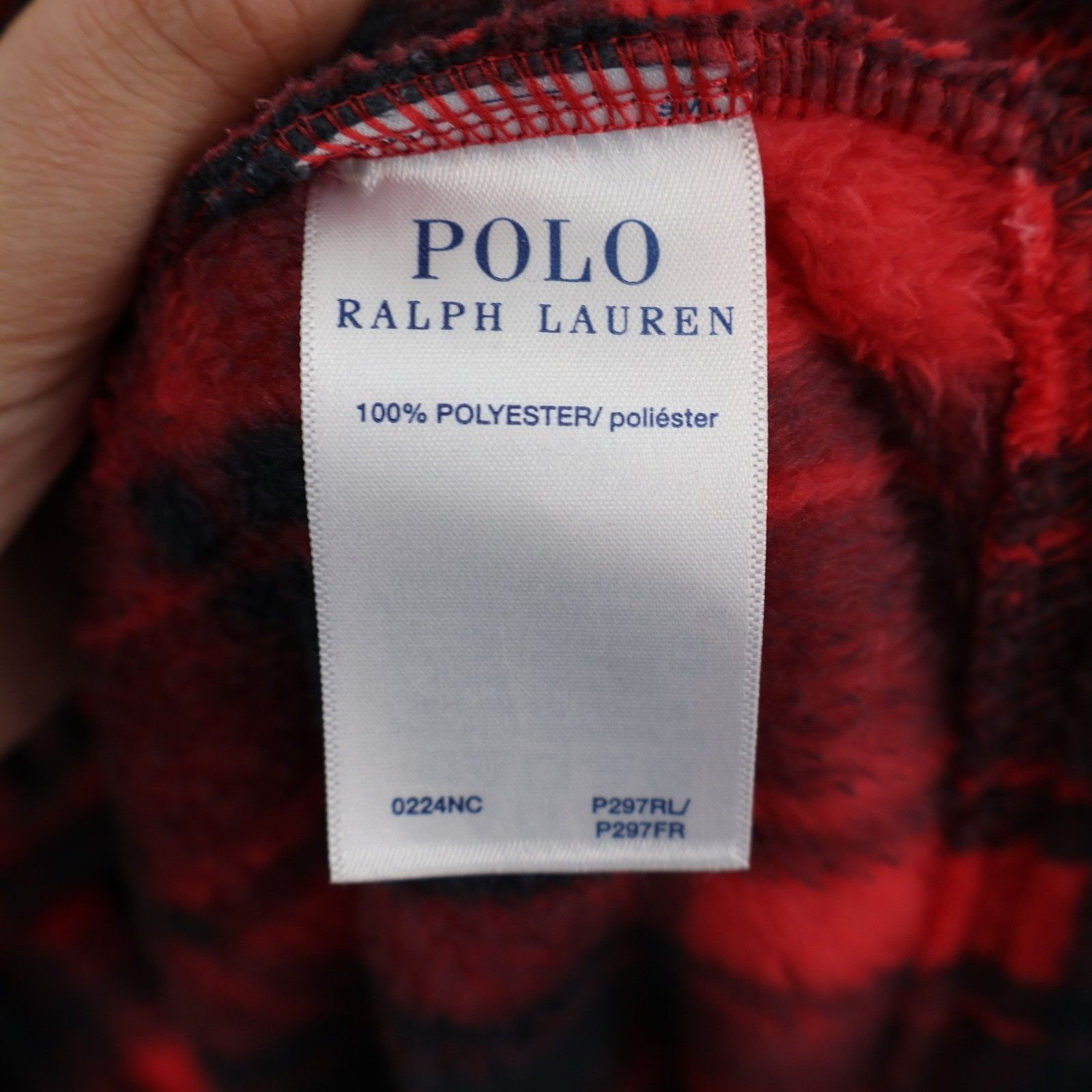 Polo Ralph Lauren Polo Ralph Lauren Robe Mens S/M Red Black Plaid Fleece Plush Size 40 - 5 Thumbnail