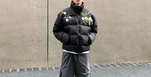 Other Black Puffer Jacket with Floral Design Size US M / EU 48-50 / 2 - 1 Thumbnail