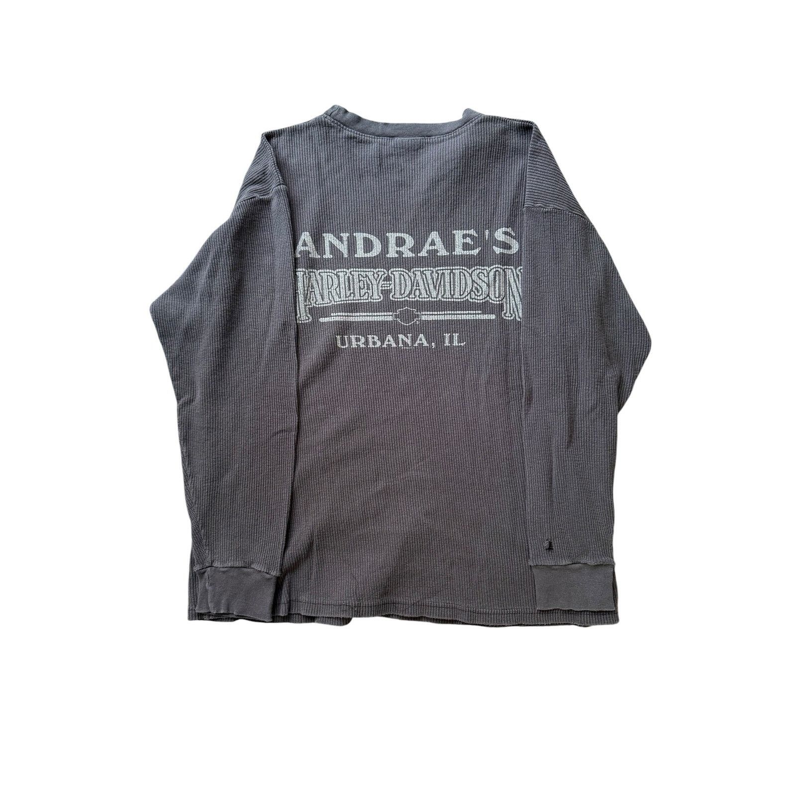 Harley Davidson Distressed Harley Davidson Thermal Eagle Flame Long Sleeve Size US XXL / EU 58 / 5 - 7 Thumbnail