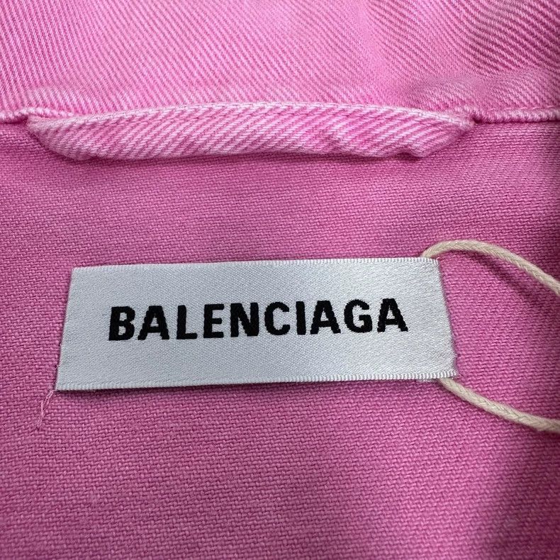 Balenciaga Balenciaga size 34 Pink embroidered logo wash jeans coat Size XS / US 0-2 / IT 36-38 - 3 Thumbnail