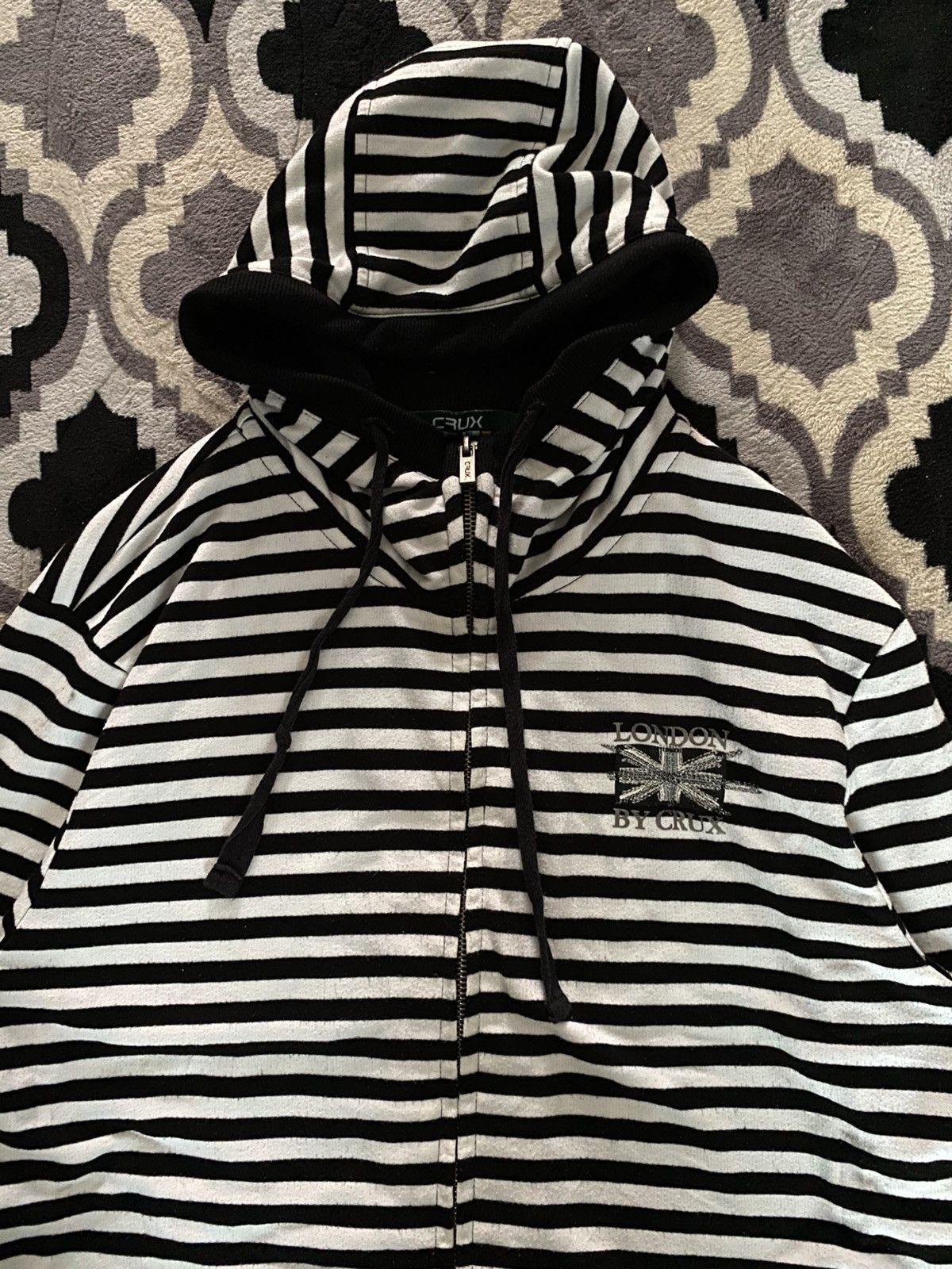 If Six Was Nine × Japanese Brand × Le Grande Bleu (L.G.B.) London crux poem striped hoodie Size US L / EU 52-54 / 3 - 3 Thumbnail