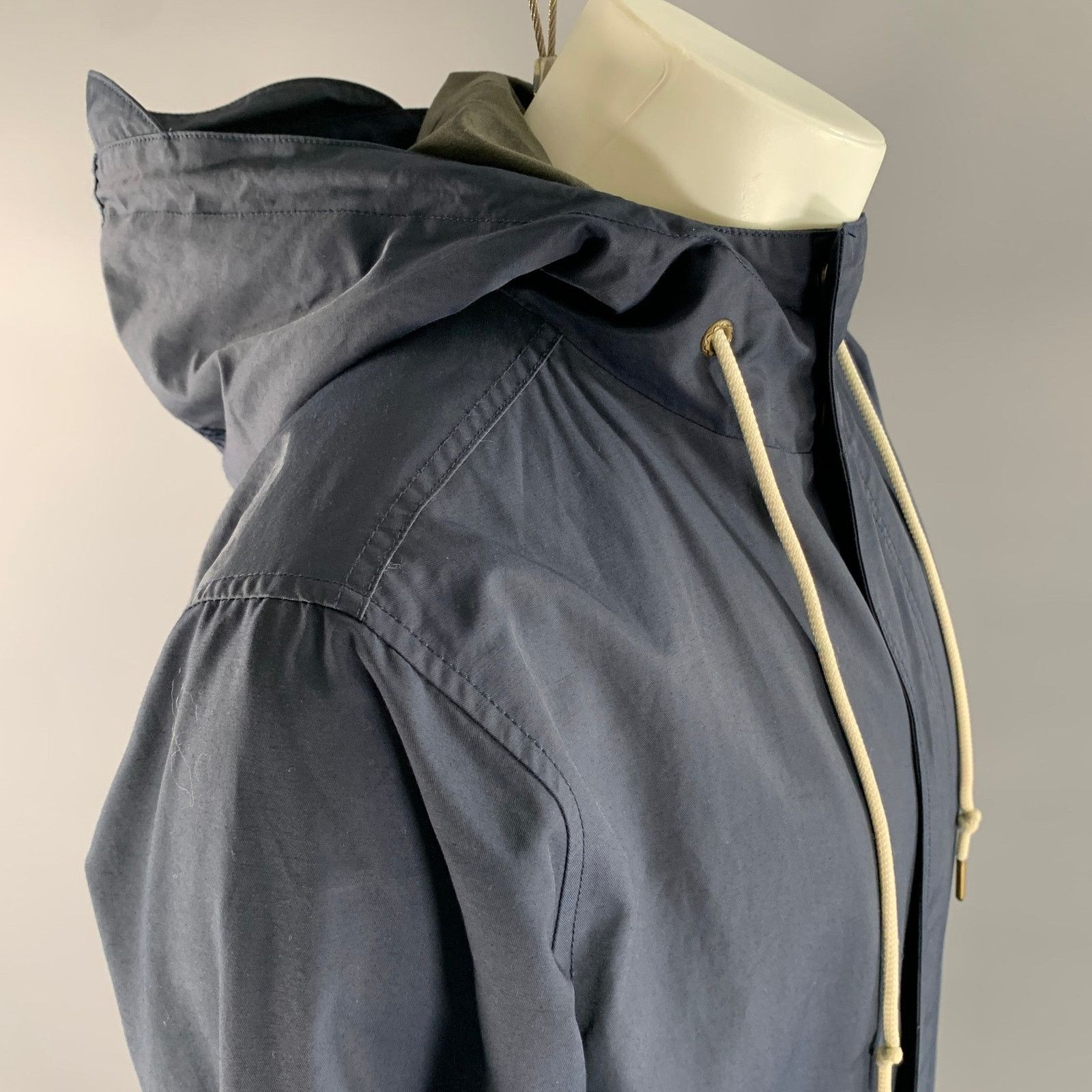 Barney Cools BARNEY COOLS Size M Navy Cotton Blend Windbreaker Jacket Size US M / EU 48-50 / 2 - 2 Thumbnail