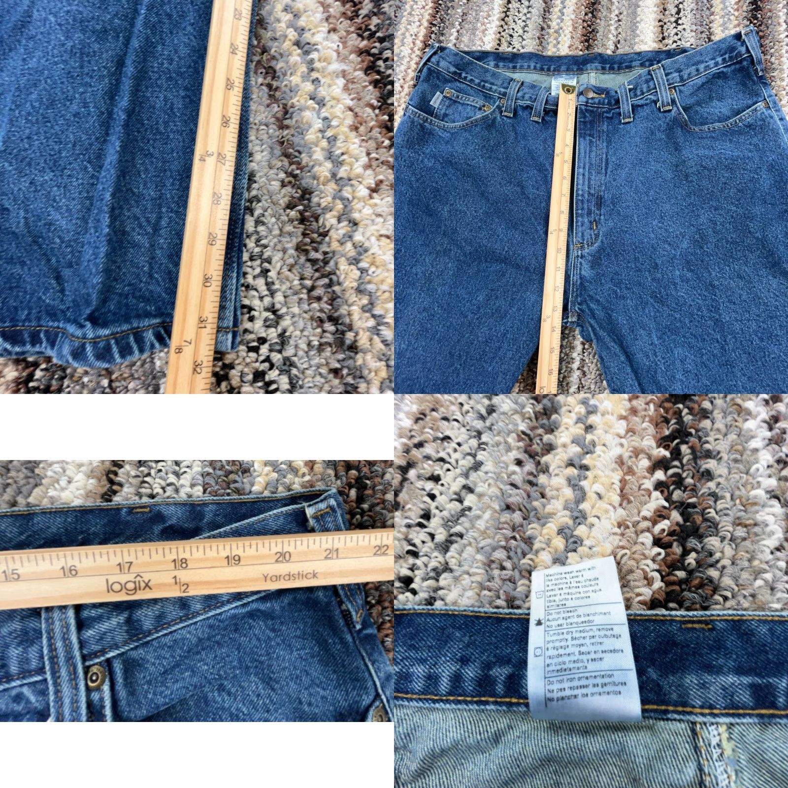Carhartt Carhartt Jeans Men 44x32 Straight Leg Relaxed Fit Dark Wash Work Wear Baggy Size US 44 / EU 60 - 8 Thumbnail