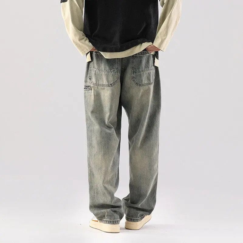Japanese Brand Retro loose wide leg straight leg jeans Size US 32 / EU 48 - 3 Thumbnail