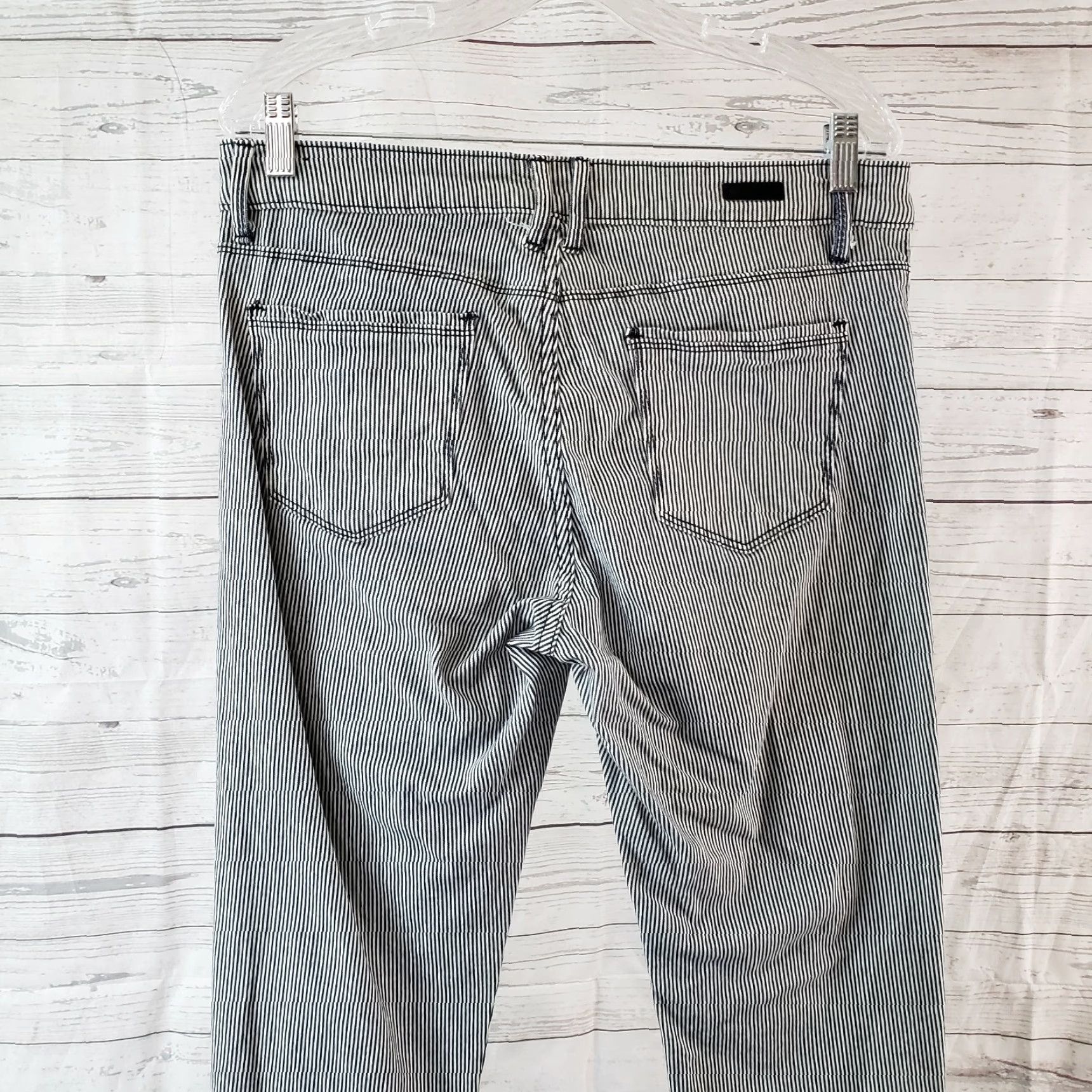 Vintage KUT from the Kloth Womens Brigitte Skinny Roll Up Pants Sz 10 Blue Striped Size 32" / US 10 / IT 46 - 5 Thumbnail