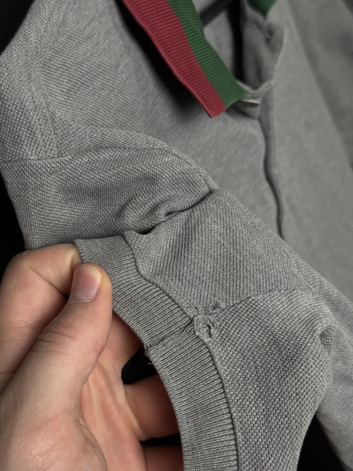 Gucci Polo Shirt with Signature Green and Red Web Collar