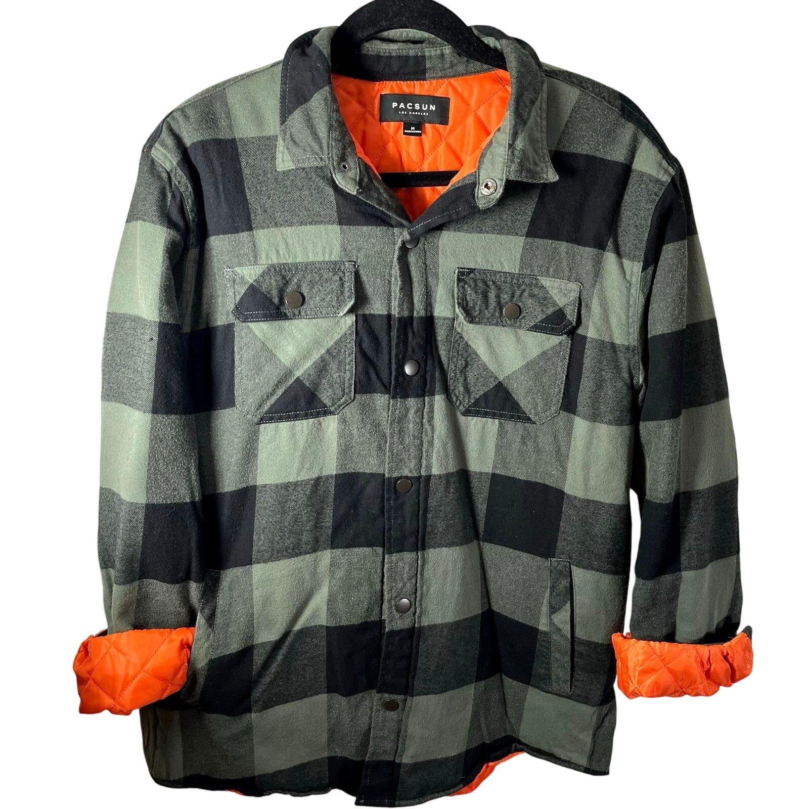Pacsun PacSun Green Plaid Medium Shacket with Snap Closure Size US M / EU 48-50 / 2 - 1 Thumbnail