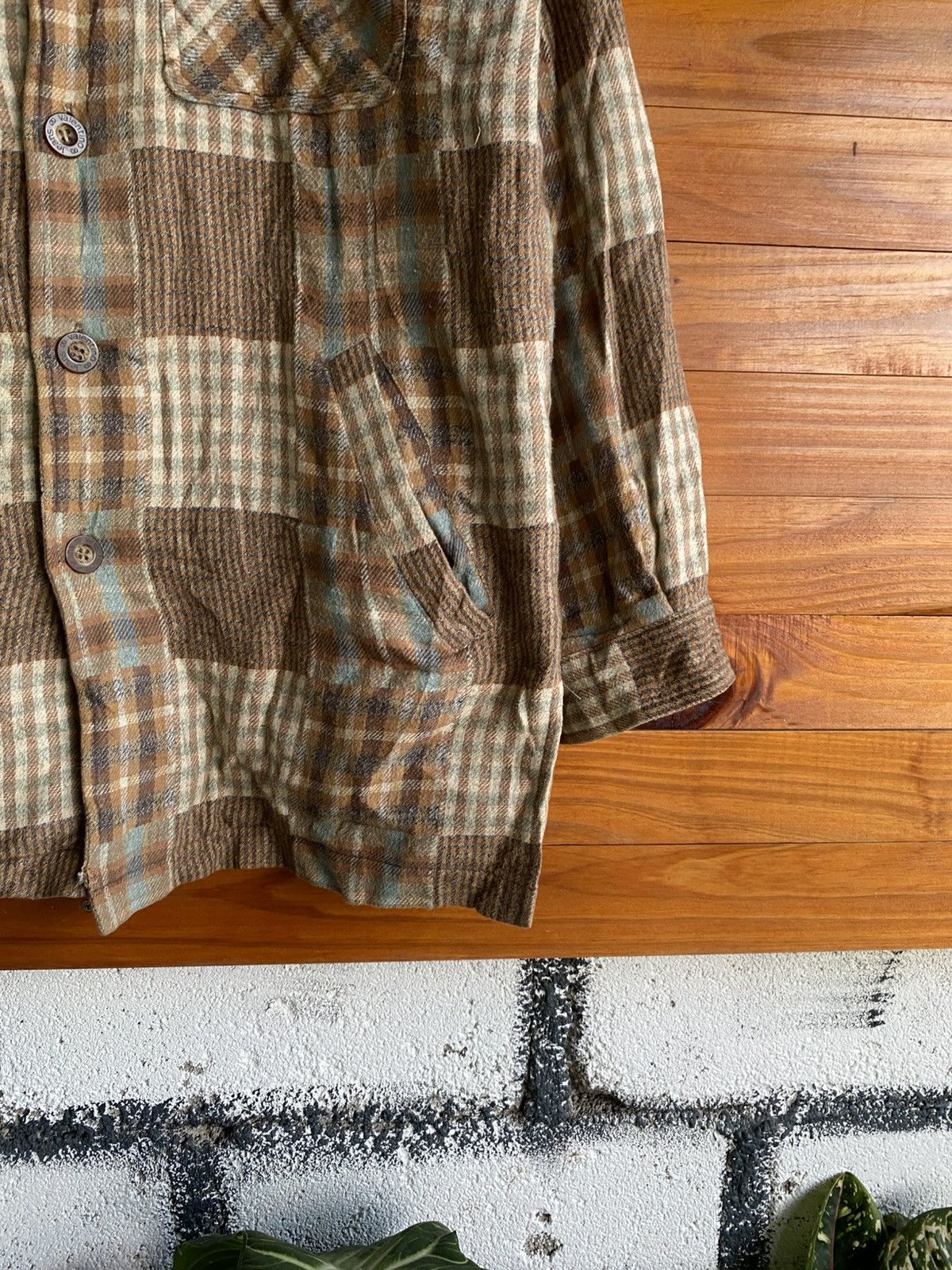 Valentino Vintage Valentino Jeans Patchwork Multi Check Overshirt Size US M / EU 48-50 / 2 - 7 Thumbnail
