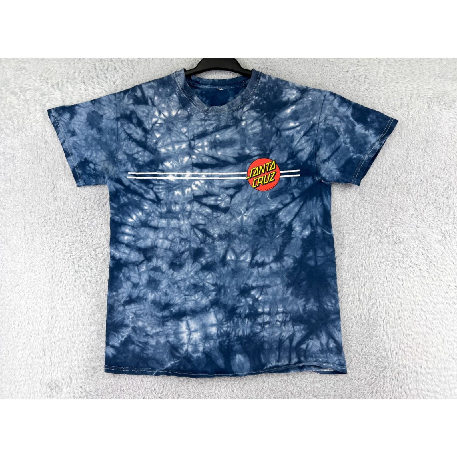 Vintage Santa Cruz Shirt Mens Small Blue White Tie Dye Short Sleeve Crew Neck Skate Shirt Men XS Size US S / EU 44-46 / 1 - 2 Thumbnail