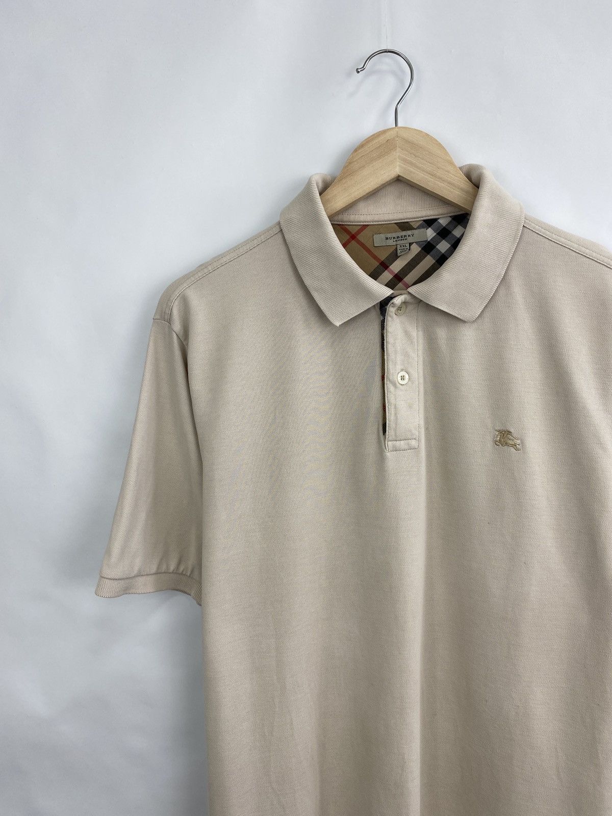 Burberry 🇬🇧 Vintage Burberry Polo T-Shirt Retro Rare Hype Y2K Size US XL / EU 56 / 4 - 2 Thumbnail