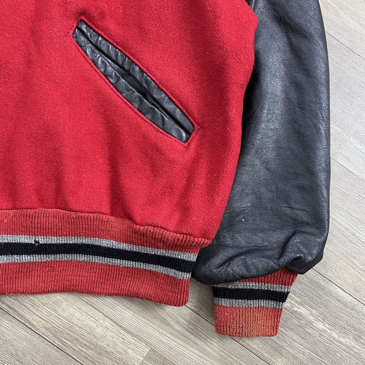 Vintage 1990s Delong UNLV Runnin Rebels Wool Leather Varsity Jacket Size US L / EU 52-54 / 3 - 10 Thumbnail
