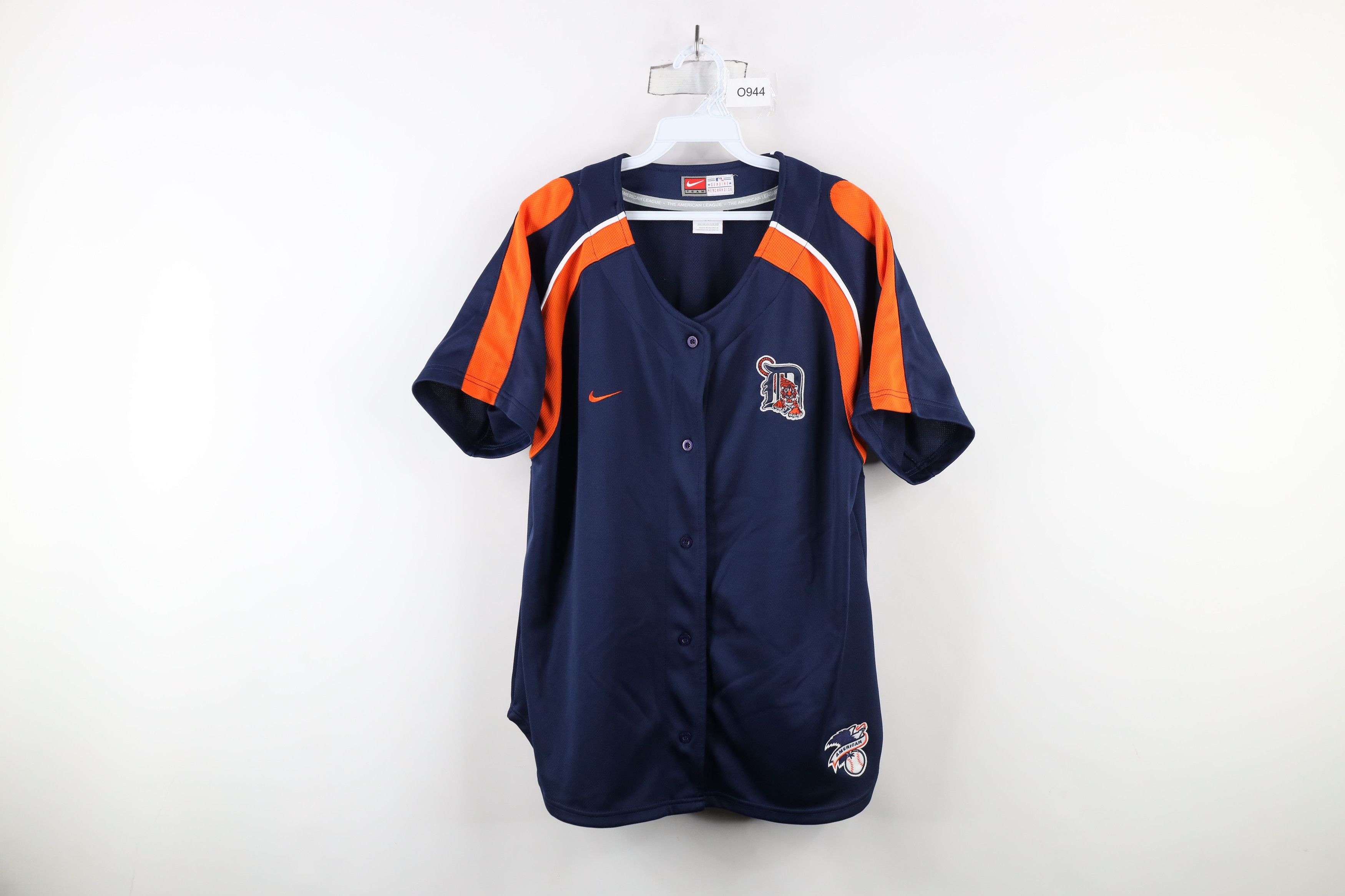 Nike × Vintage Vintage Nike Mini Swoosh Detroit Tigers Baseball Jersey Size XXL / US 16-18 / IT 52-54 - 1 Thumbnail