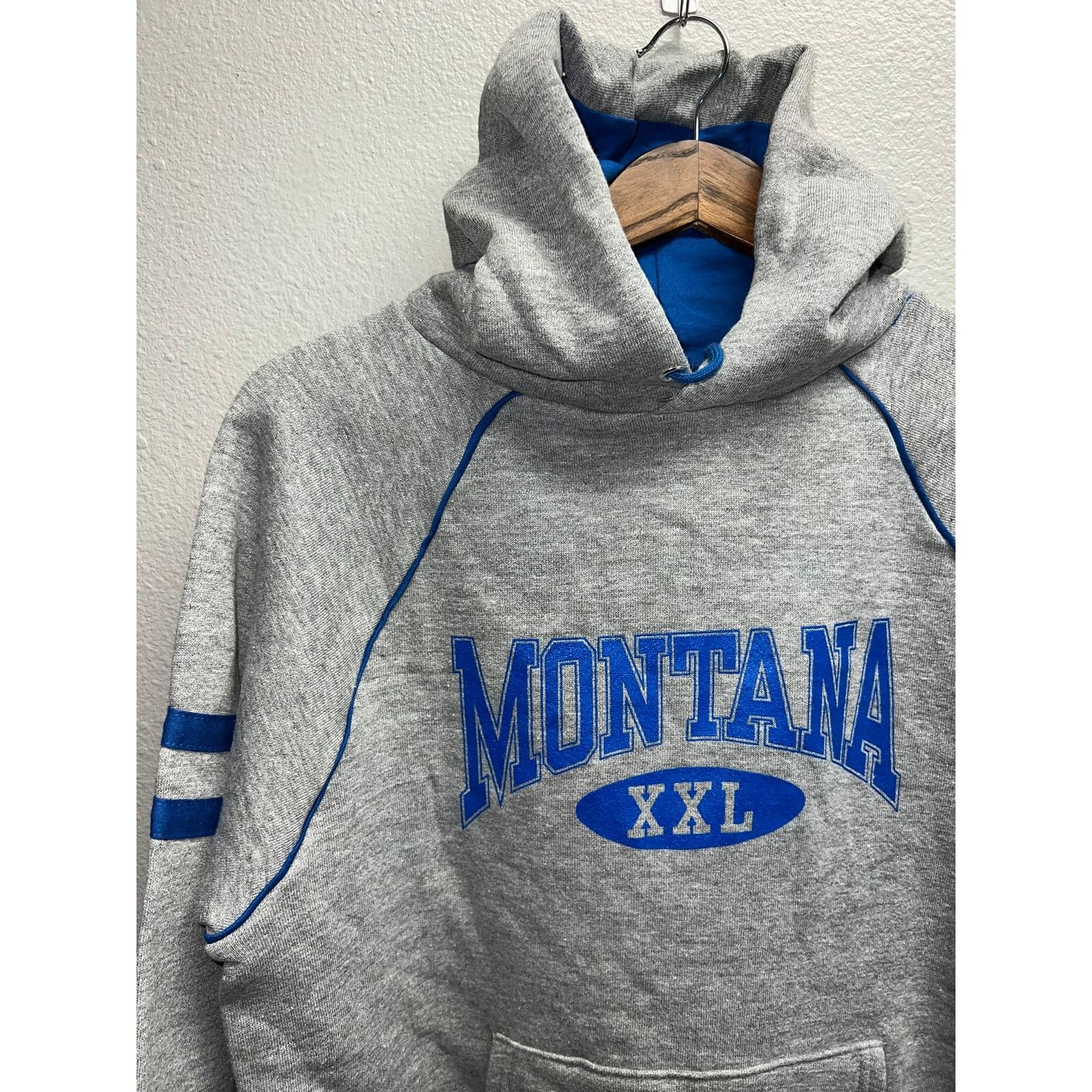 Jerzees 80s 90s Vintage Montana Hoodie Jacket Outerwear VTG M Blue Size US M / EU 48-50 / 2 - 3 Thumbnail