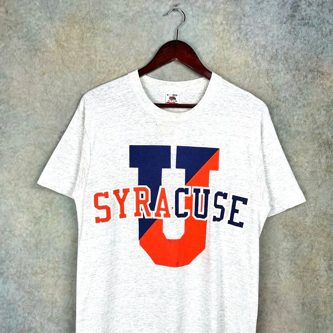 Fruit Of The Loom × Vintage Vintage 90s Syracuse University T Shirt Sz M gray USA Made Size US M / EU 48-50 / 2 - 1 Thumbnail