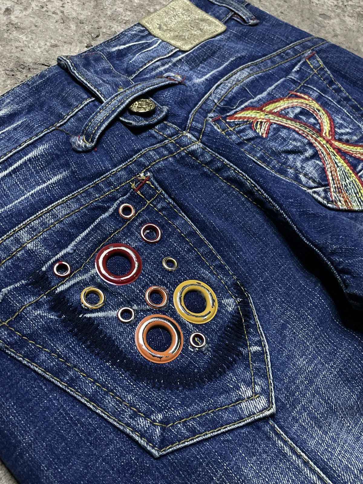 Hysteric Glamour 2000’s Redpepper - Super Flared Rings Denim Pants Size US 27 - 19 Thumbnail
