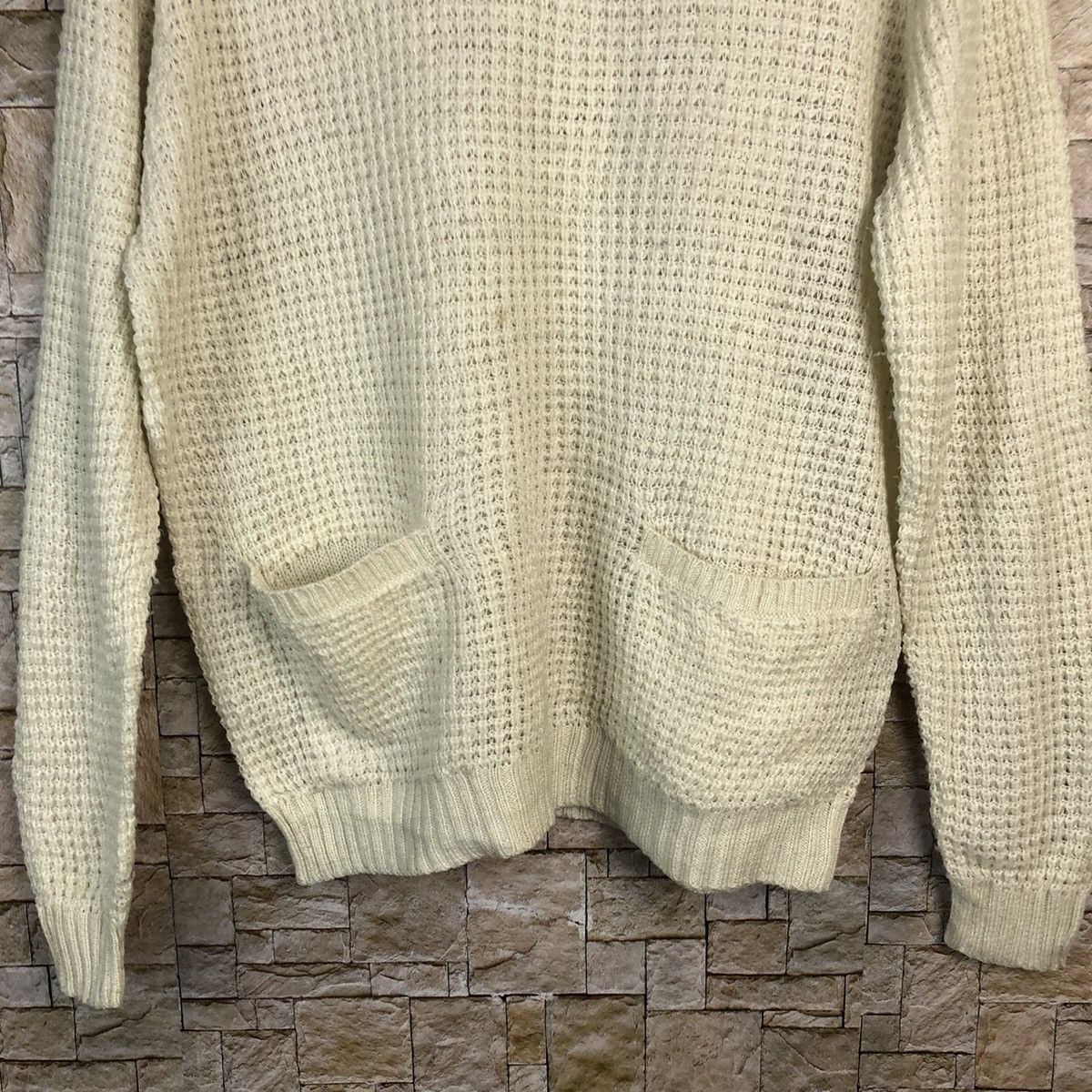Homespun Knitwear × Japanese Brand × Vintage GU White double pocket sweatshirt Knitwear #A843 Size US L / EU 52-54 / 3 - 6 Thumbnail