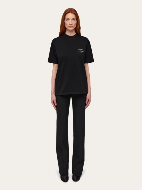 Salvatore Ferragamo o1s1rm0126 T-Shirt in Black Size S / US 4 / IT 40 - 6 Thumbnail