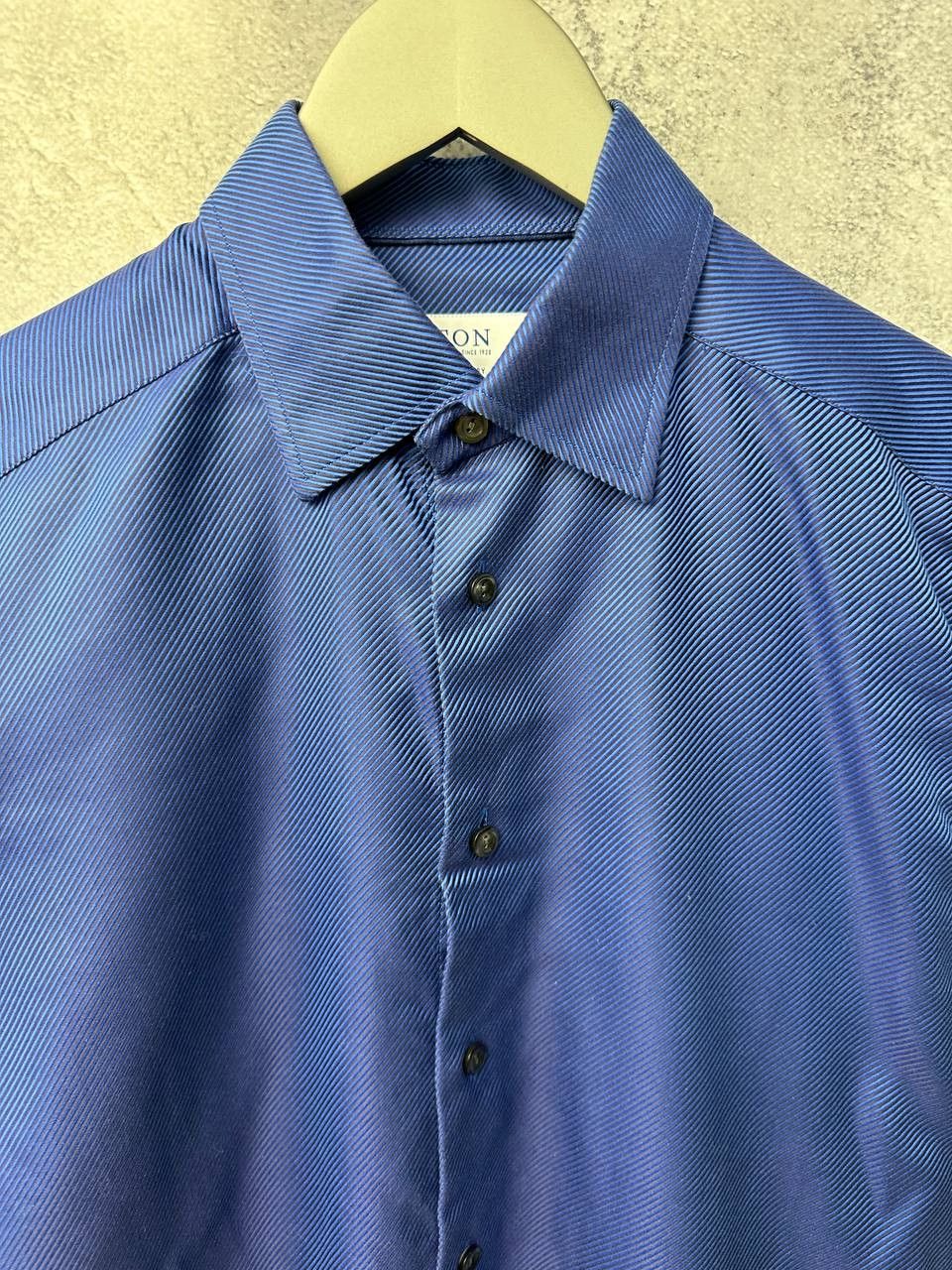 Eton ETON Contemporary Striped Gradient Blue Button Up Shirt Size US M / EU 48-50 / 2 - 5 Thumbnail