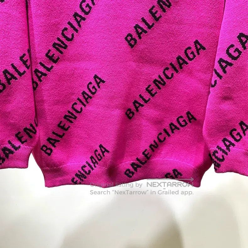 Balenciaga Balenciaga Fuchsia barrage fully printed knit sweater Size US XS / EU 42 / 0 - 4 Thumbnail